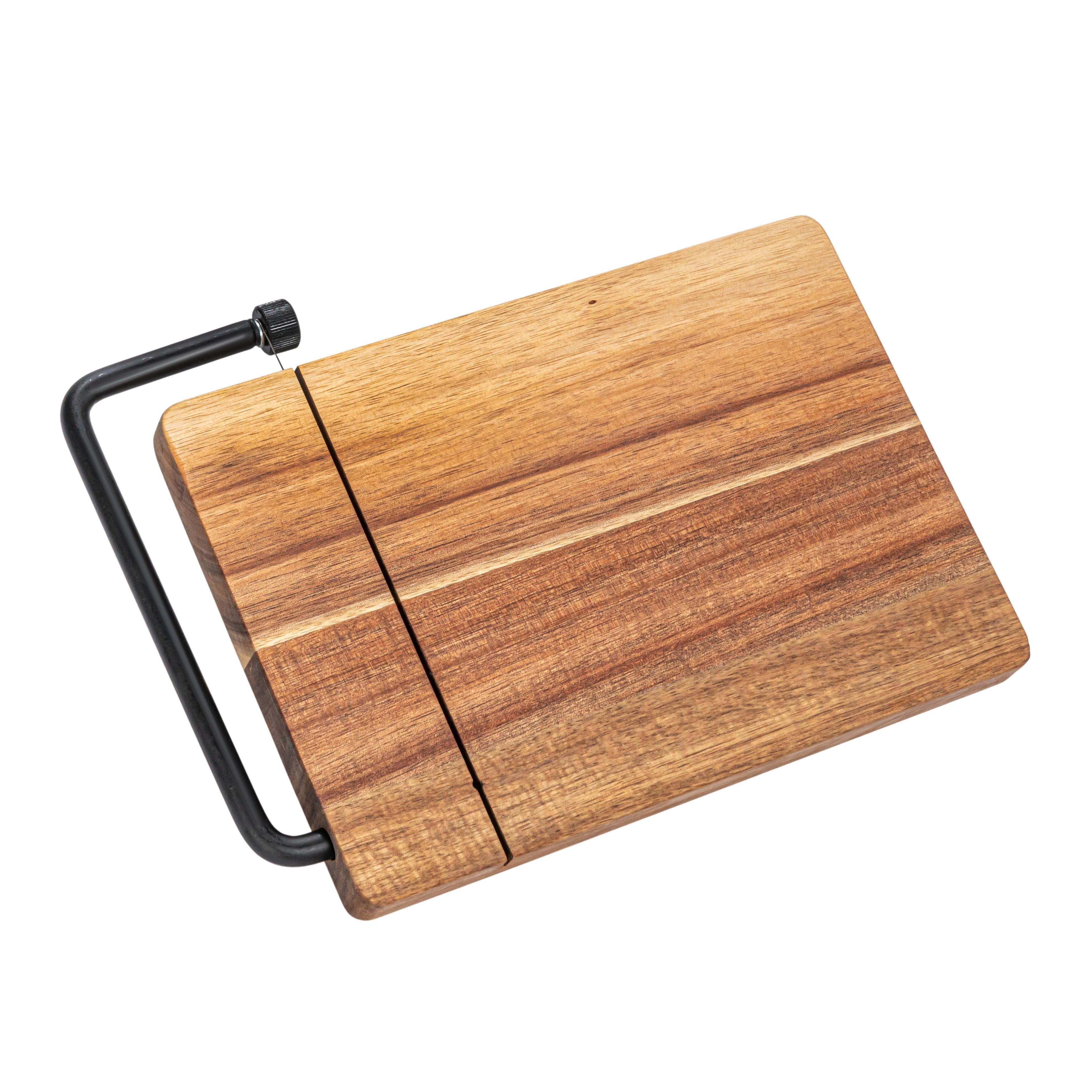 Creative Co-Op Acacia Wood and Stainless Steel Cheese Slicer