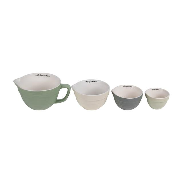 Creative Co-Op Batter Bowl Shaped Measuring Cups (Set of 4 Sizes)