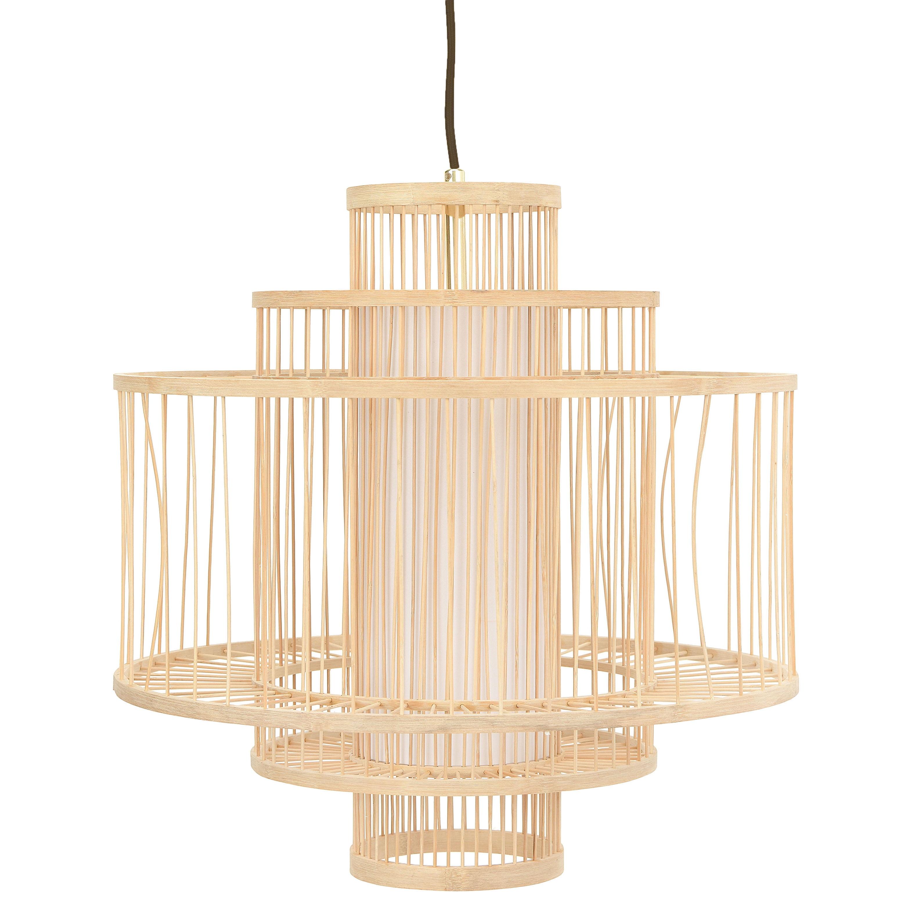 Storied Home Boho Tiered Bamboo Chandelier