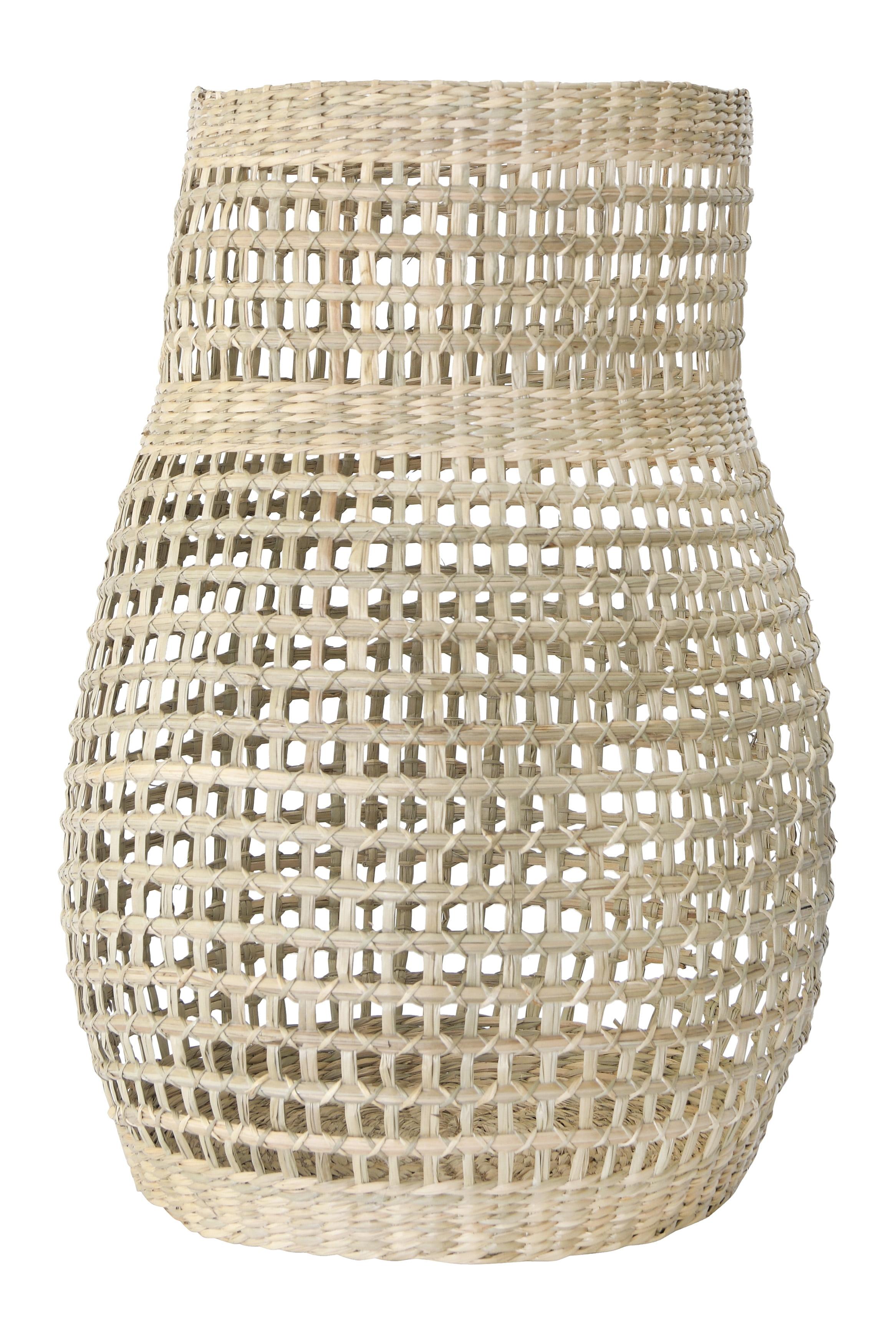 20" Handwoven Natural Seagrass Decorative Table Vase