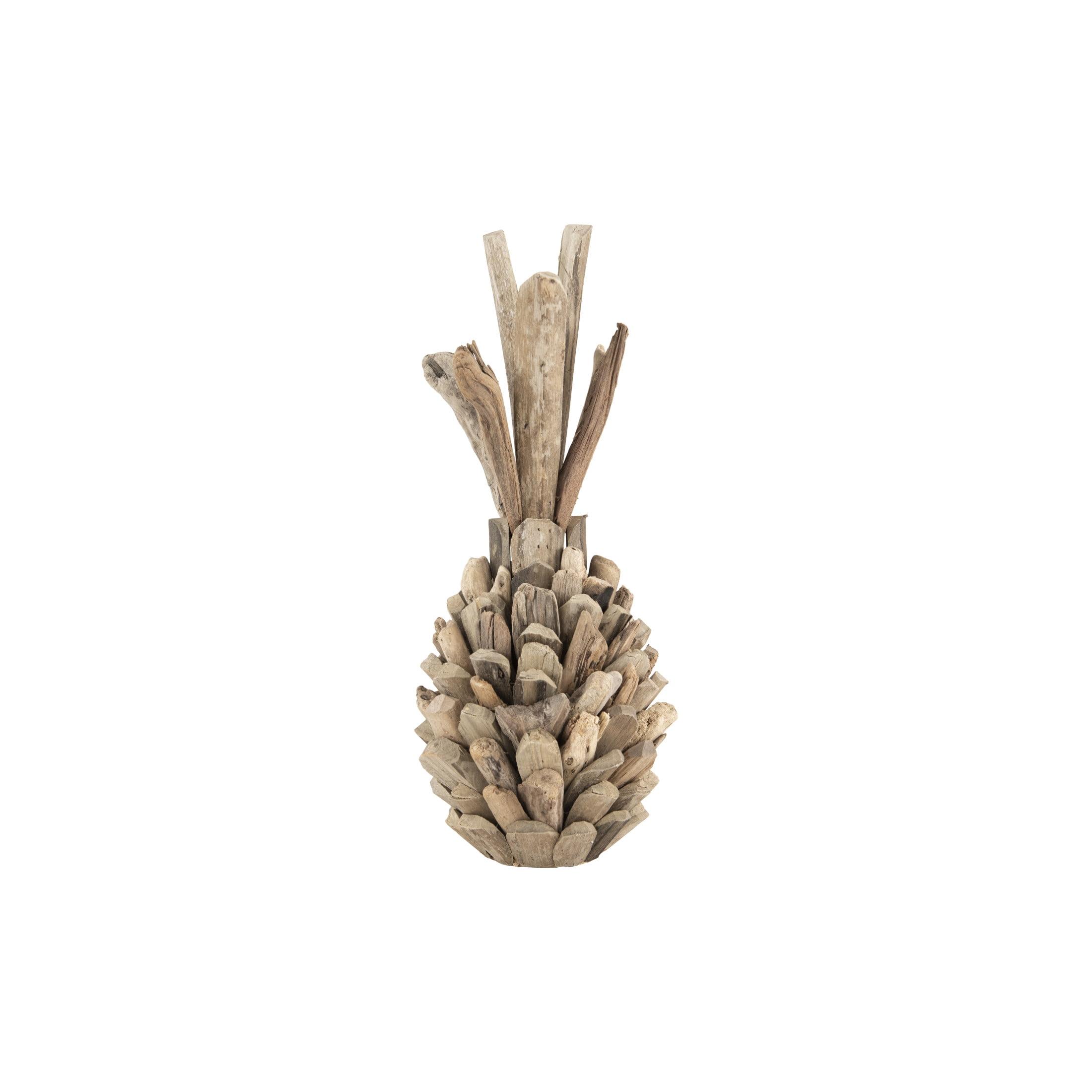 Driftwood Pineapple Decorative Sculpture (7.75"x16.5") - Storied Home: Unique Bohemian Style, Indoor Summer Accent