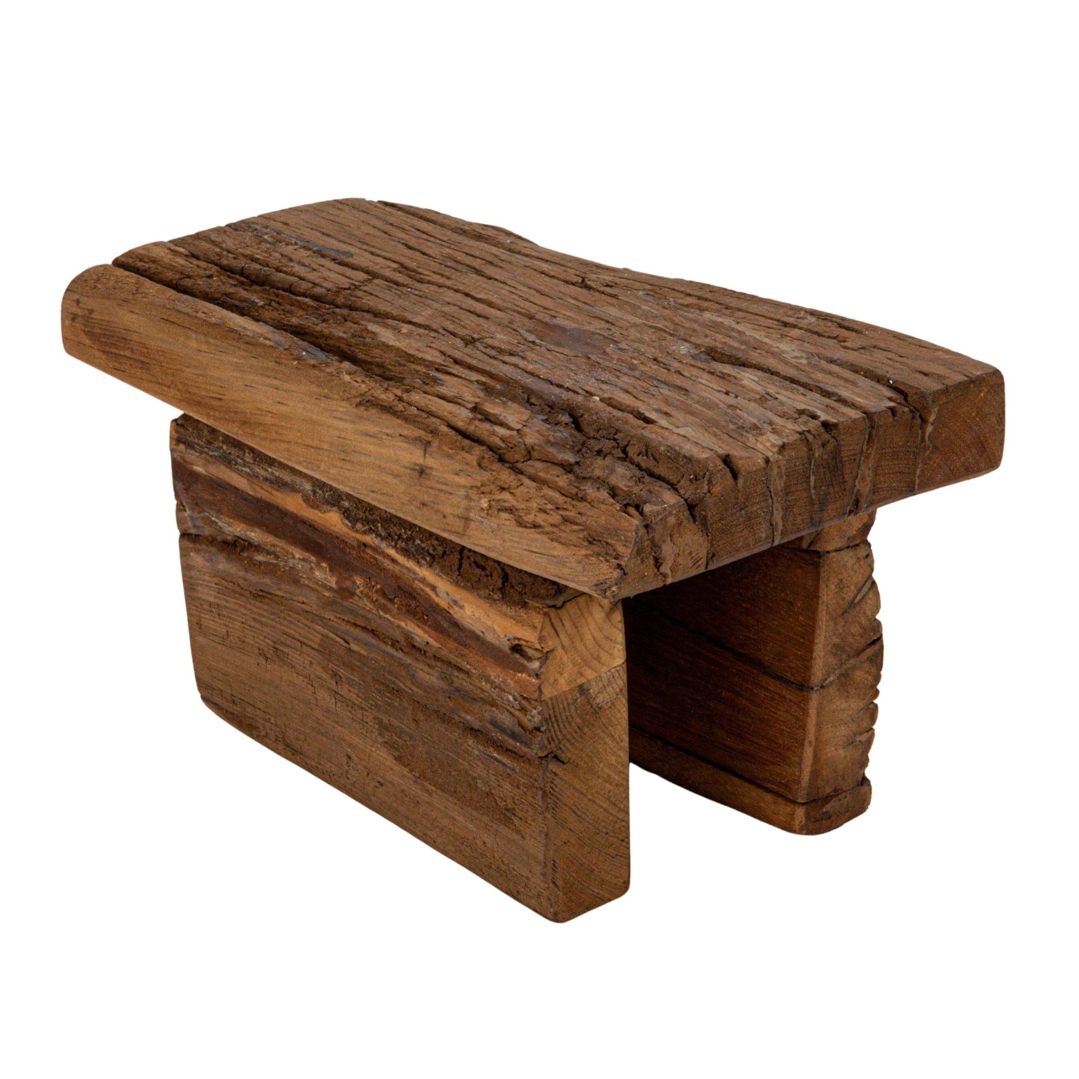 Rustic Natural Reclaimed Wood Pedestal Display Riser