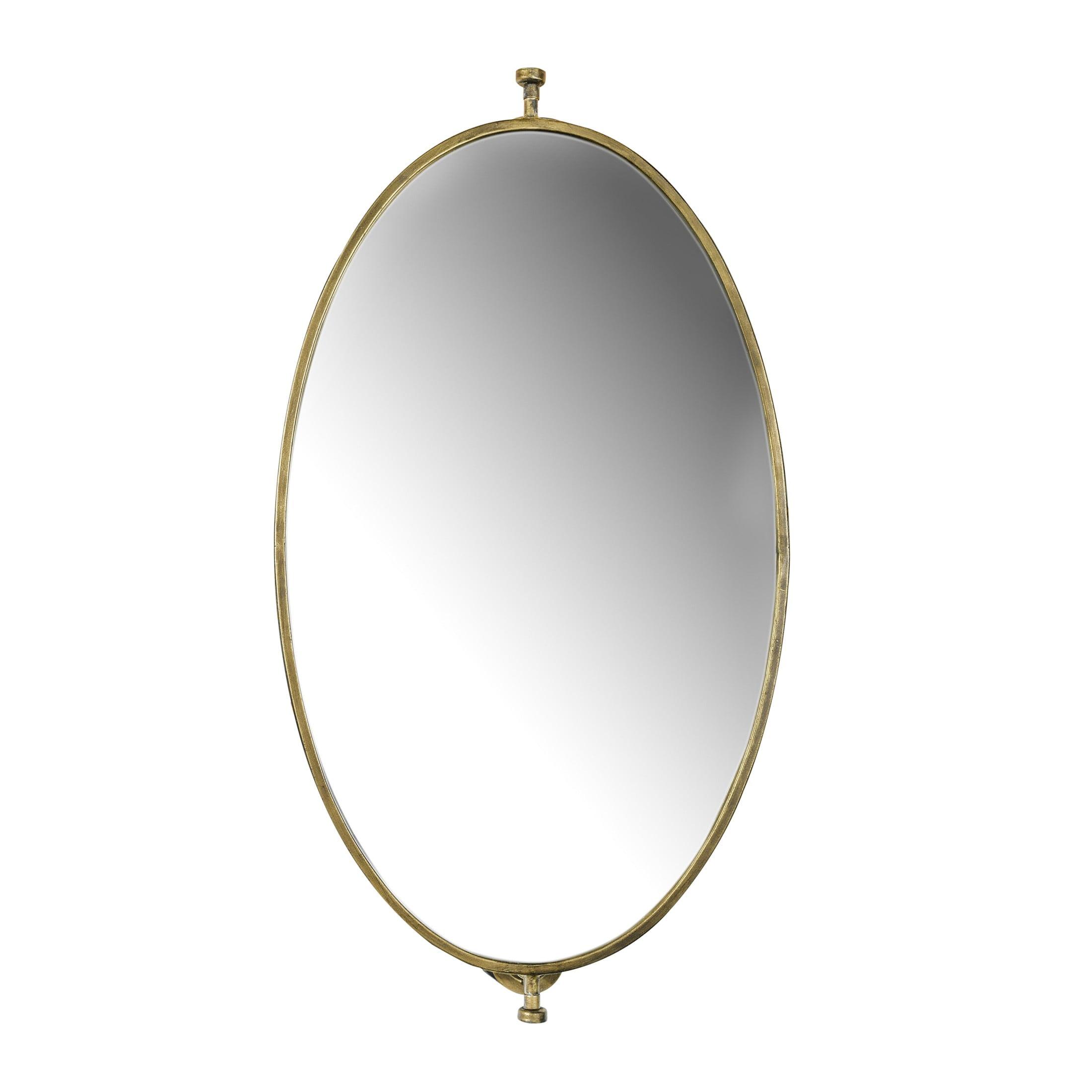 27" Metal Pivoting Oval Wall Mirror - Storied Home