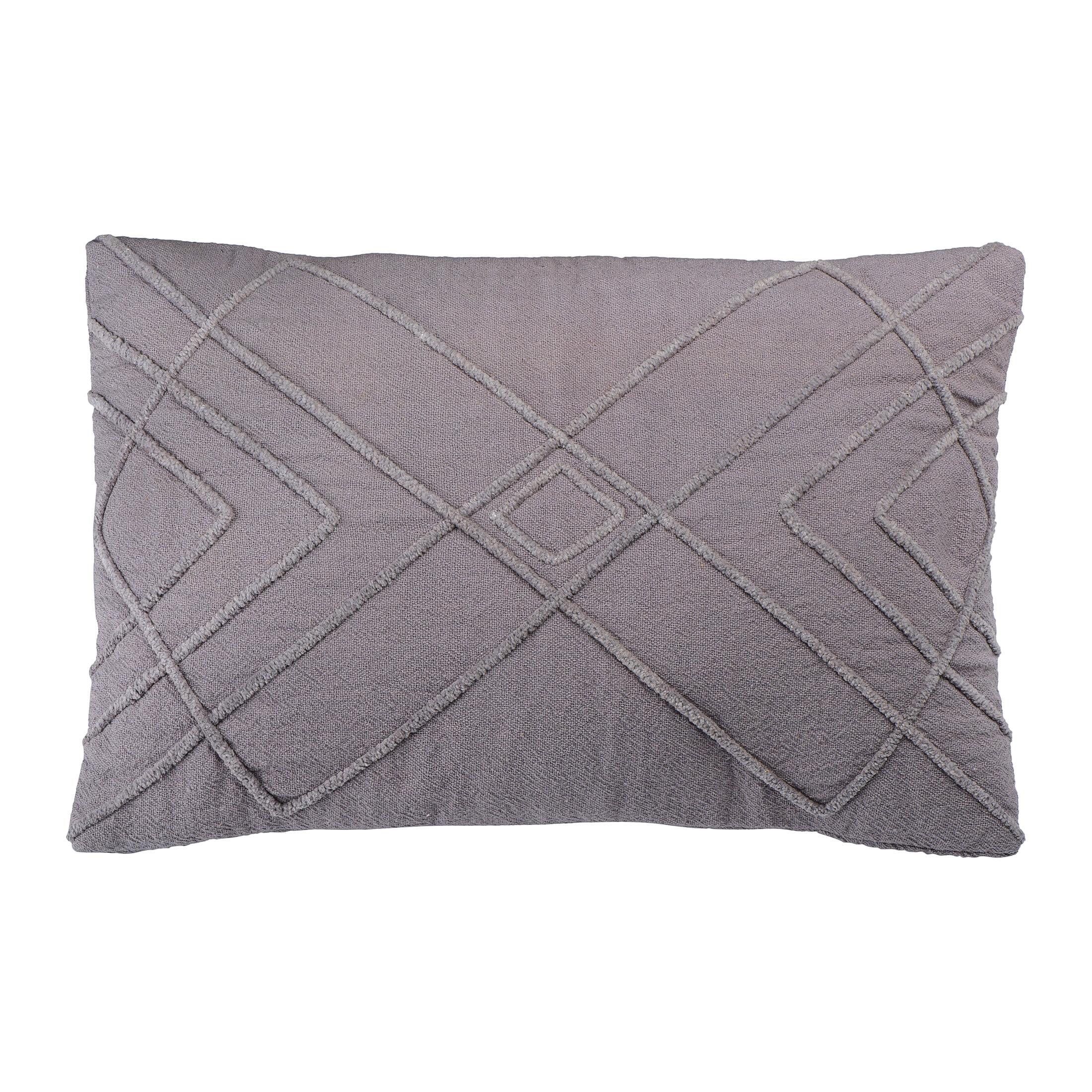 Creative Co-Op Embroidered Cotton Geometric Lumbar Pillow