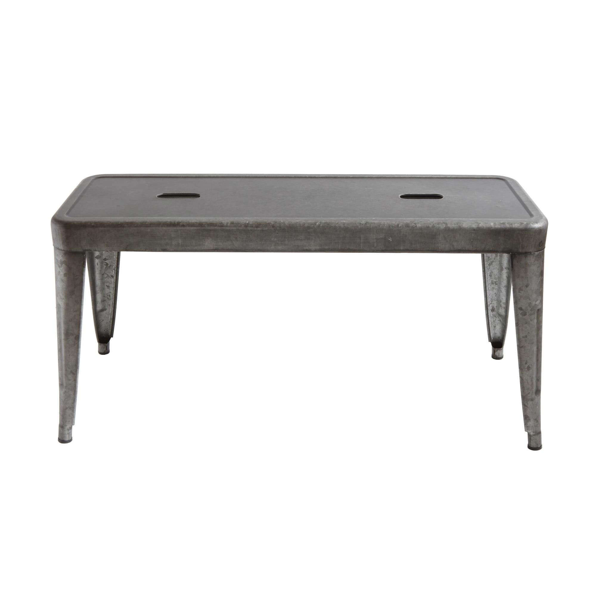 Creative Co-Op Farmhouse Metal Entryway Bench, Galvanized Finish