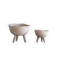 Large Matte Taupe Terracotta Footed Planter