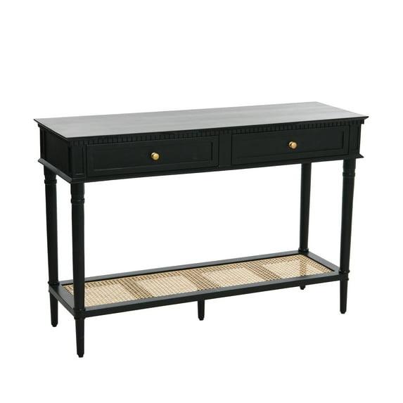 Storied Home Maxwelton Console Table Black: Elegant Entryway Furniture, Acacia & MDF, 32"H x 48"W