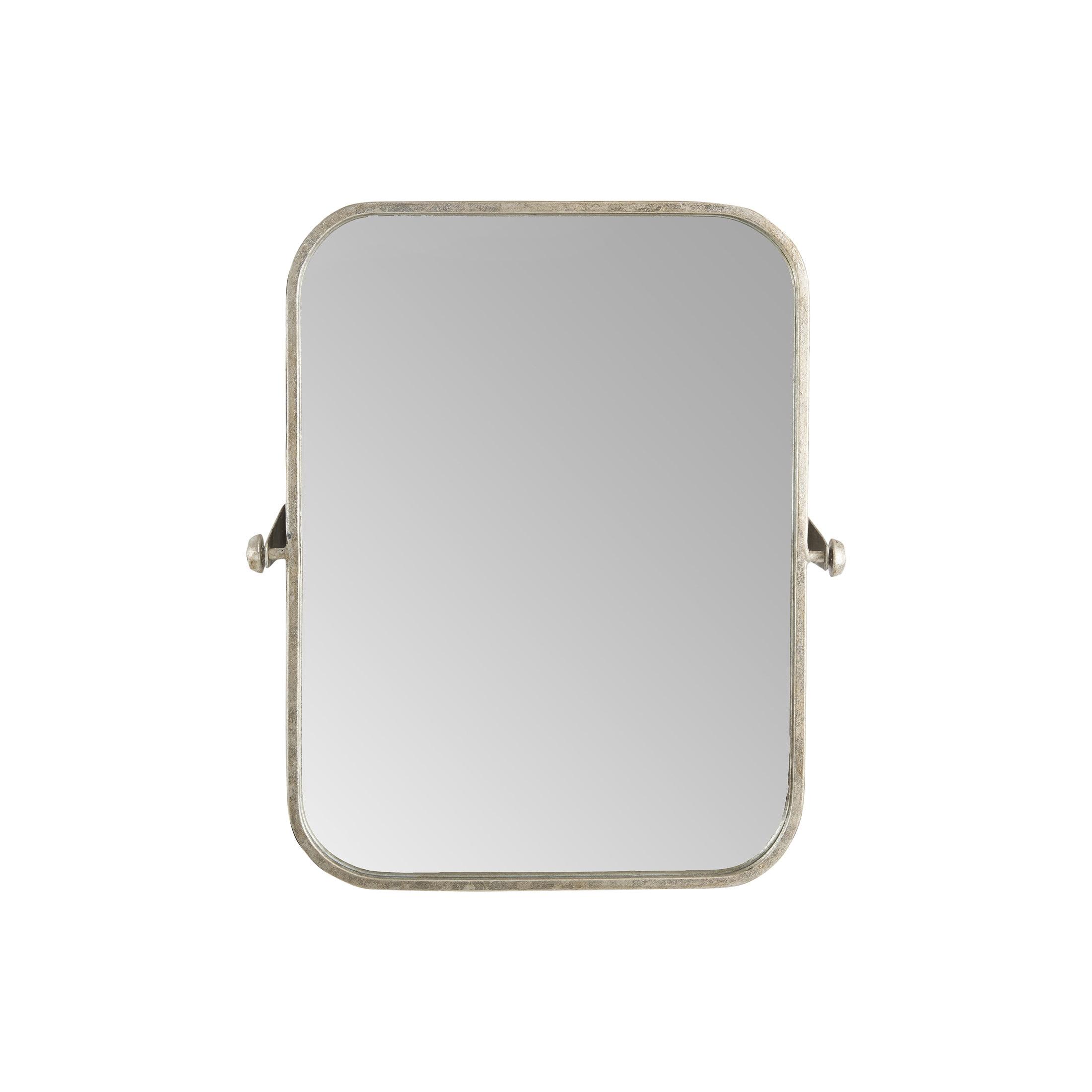 Creative Co-Op Metal Framed Pivoting Wall Mirror, Silver Finish