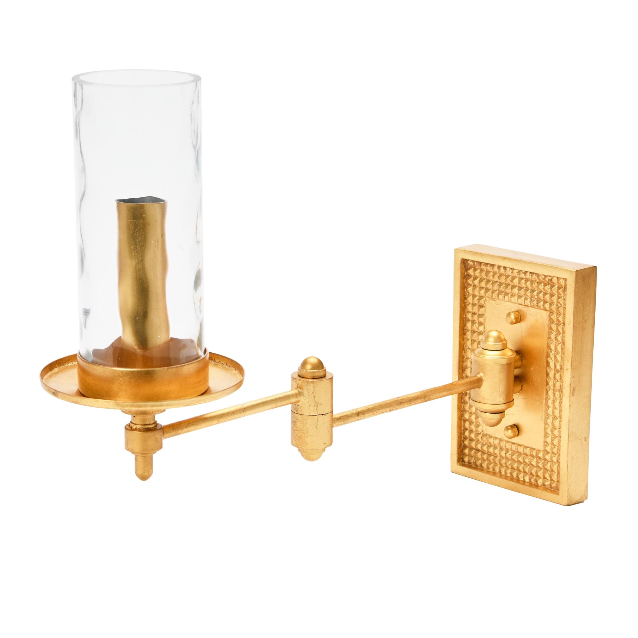 Creative Co-Op Metal and Glass Wall Sconce, Gold