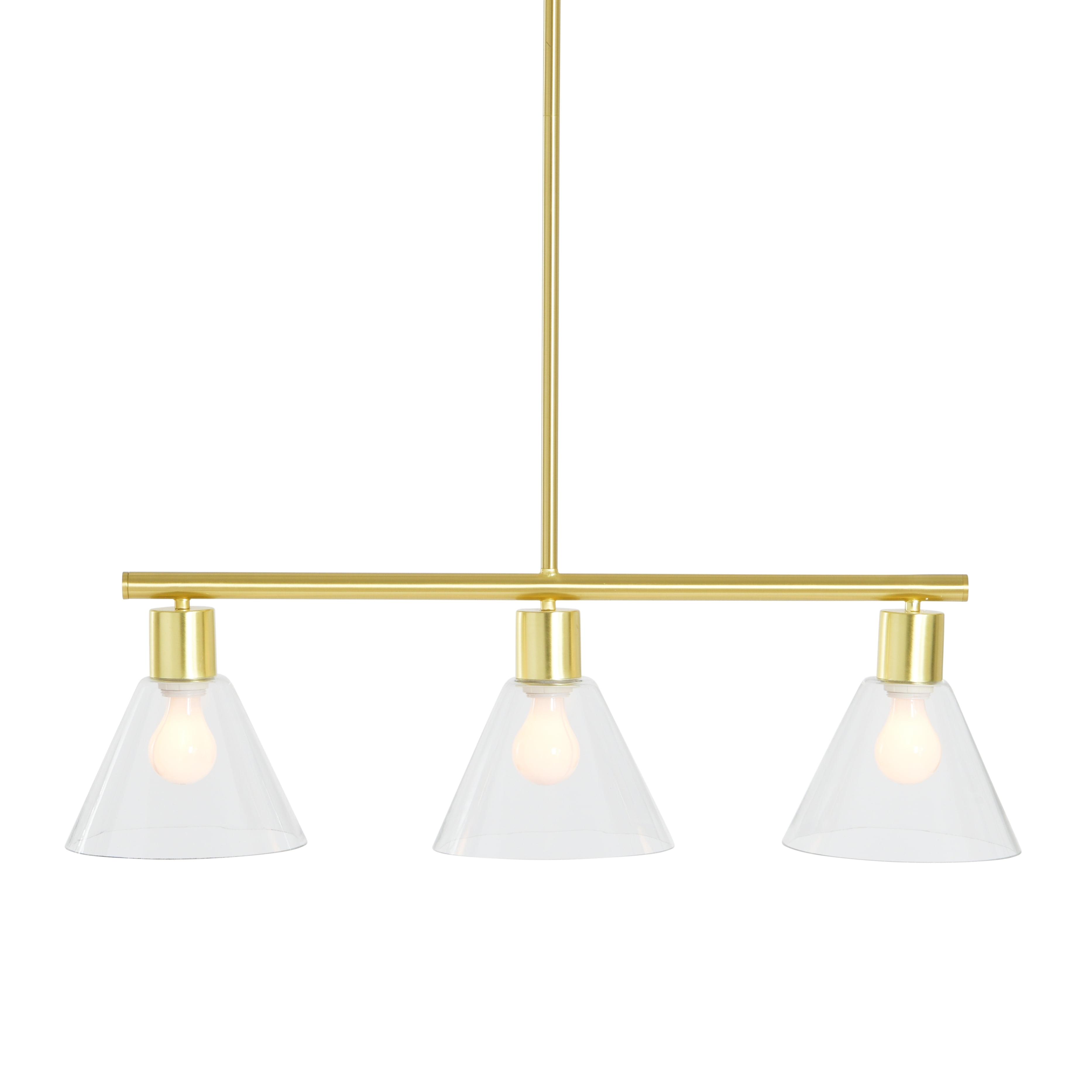 Creative Co-Op Modern Linear Ceiling Light, Brushed Gold