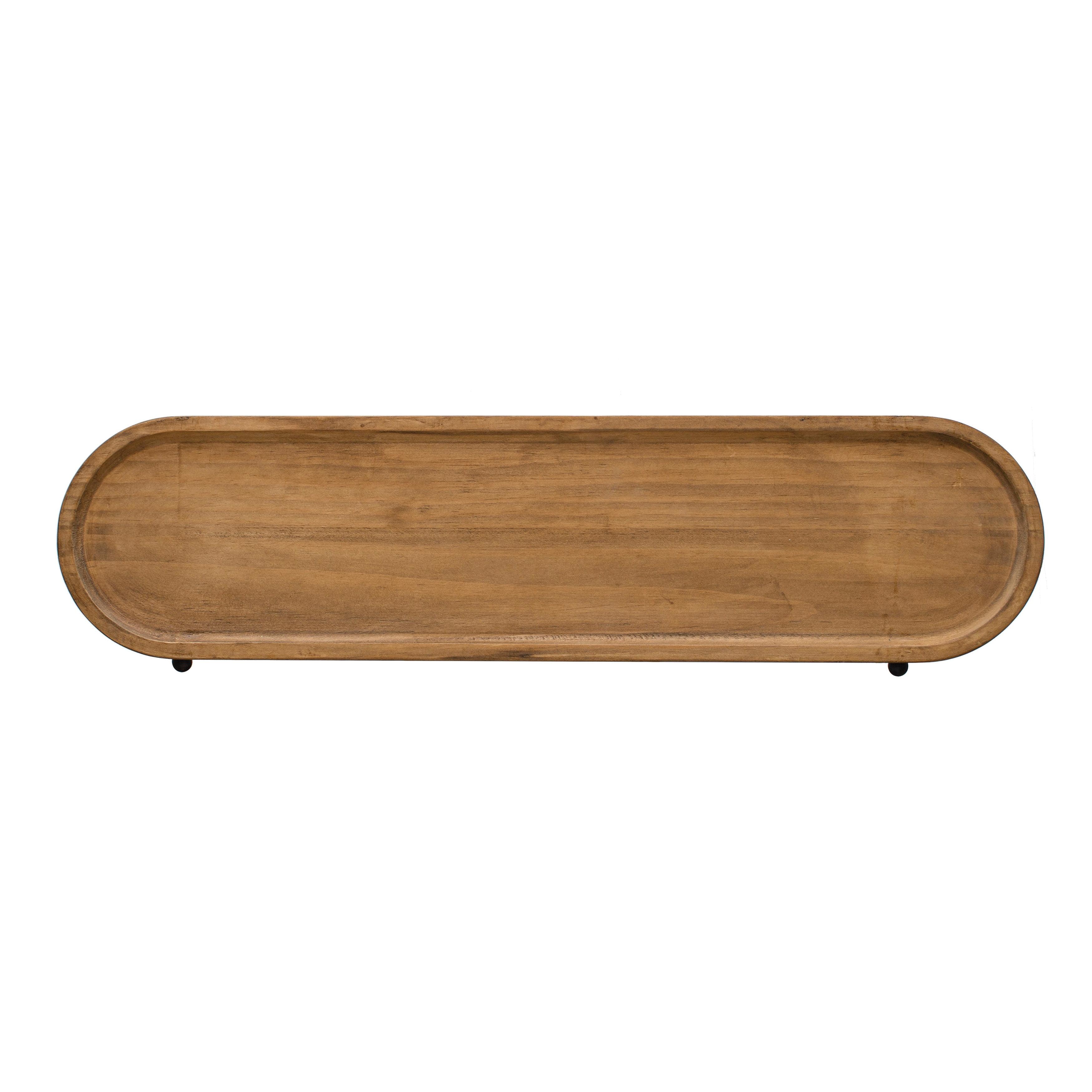 Natural Pine and Iron Oval Wall Shelf