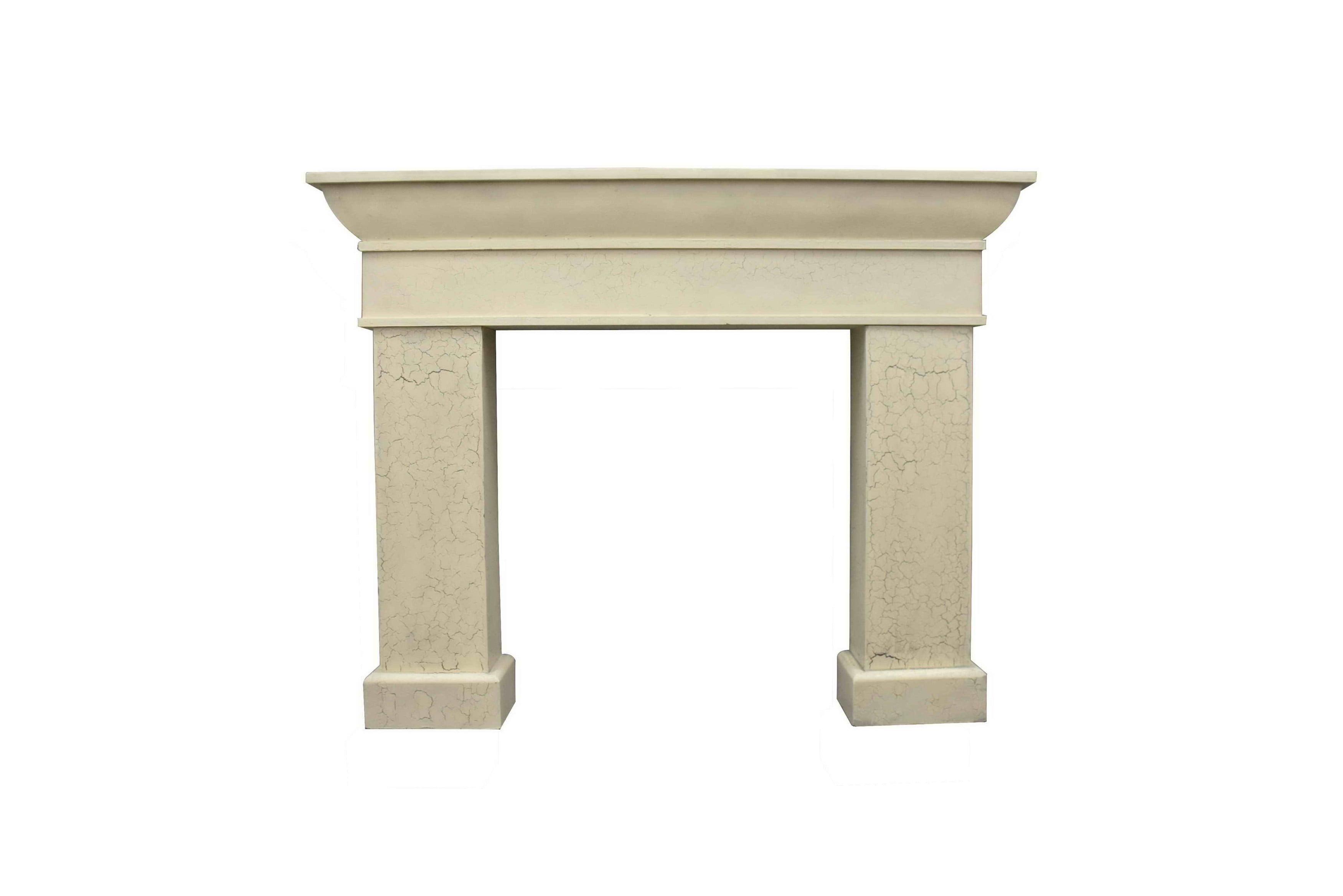 Storied Home Monolith Decorative Fireplace Mantel Cream: Fir Wood & MDF, Wall Mount, 49.625"H