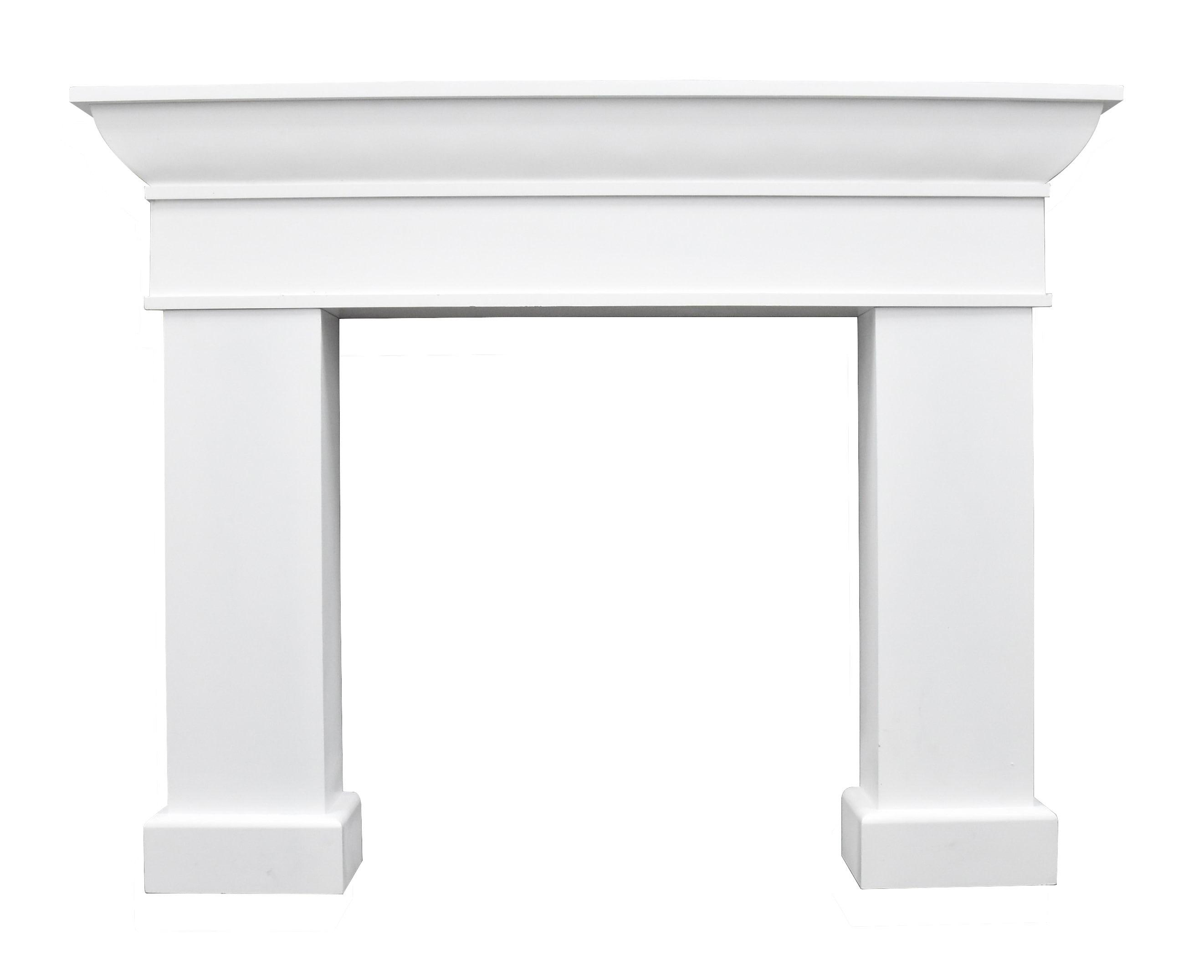 Storied Home Monolith Decorative Fireplace Mantel White: Fir Wood & MDF, Wall Mount, 49.625"H