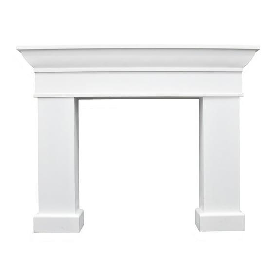 Storied Home Monolith Decorative Fireplace Mantel White: Fir Wood & MDF, Wall Mount, 49.625"H
