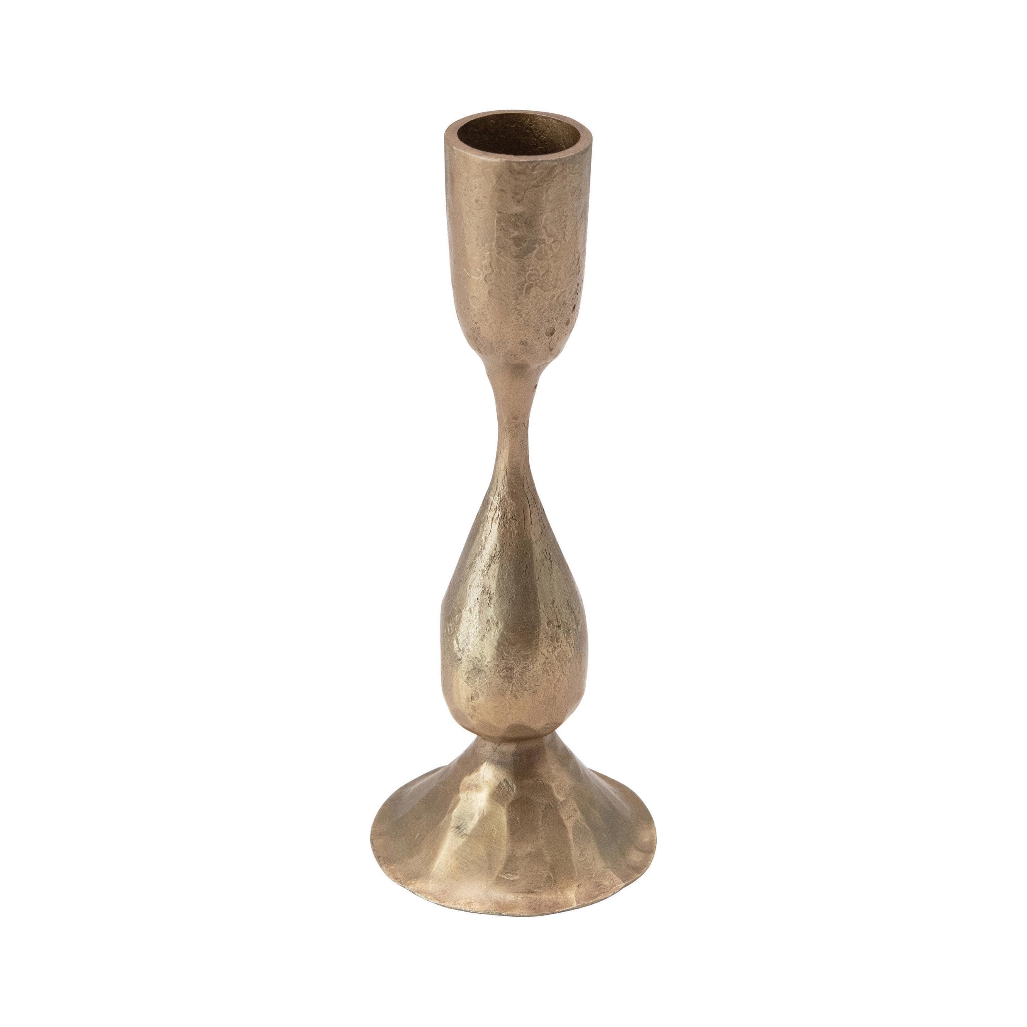 Hand-Forged Iron Taper Holder - Antique Brass / Small