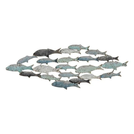 Storied Home Rubber Wood School of Fish Wall Decor