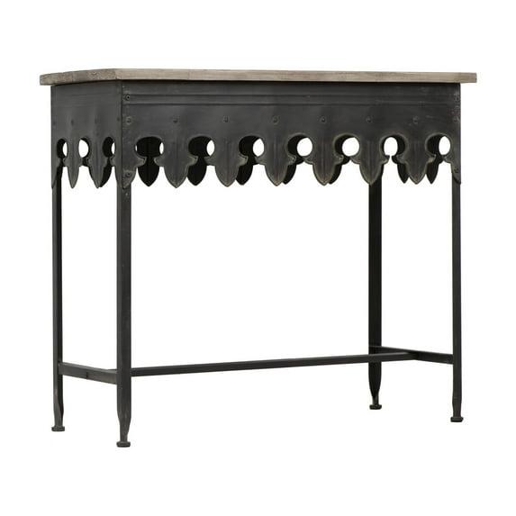 Storied Home Rustic Console Table Black: Vintage Iron & Fir Wood, Entryway Hallway Furniture