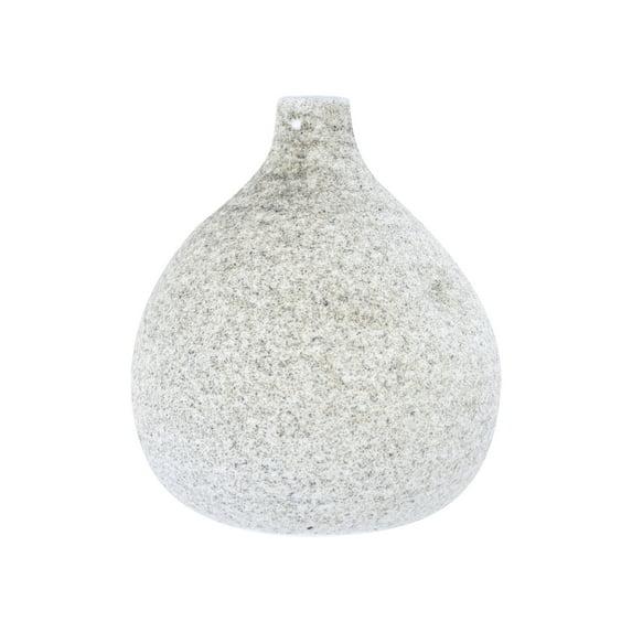 Creative Co-Op Small Round Terra-cotta Vase with Narrow Top and Distressed Glaze, Cream