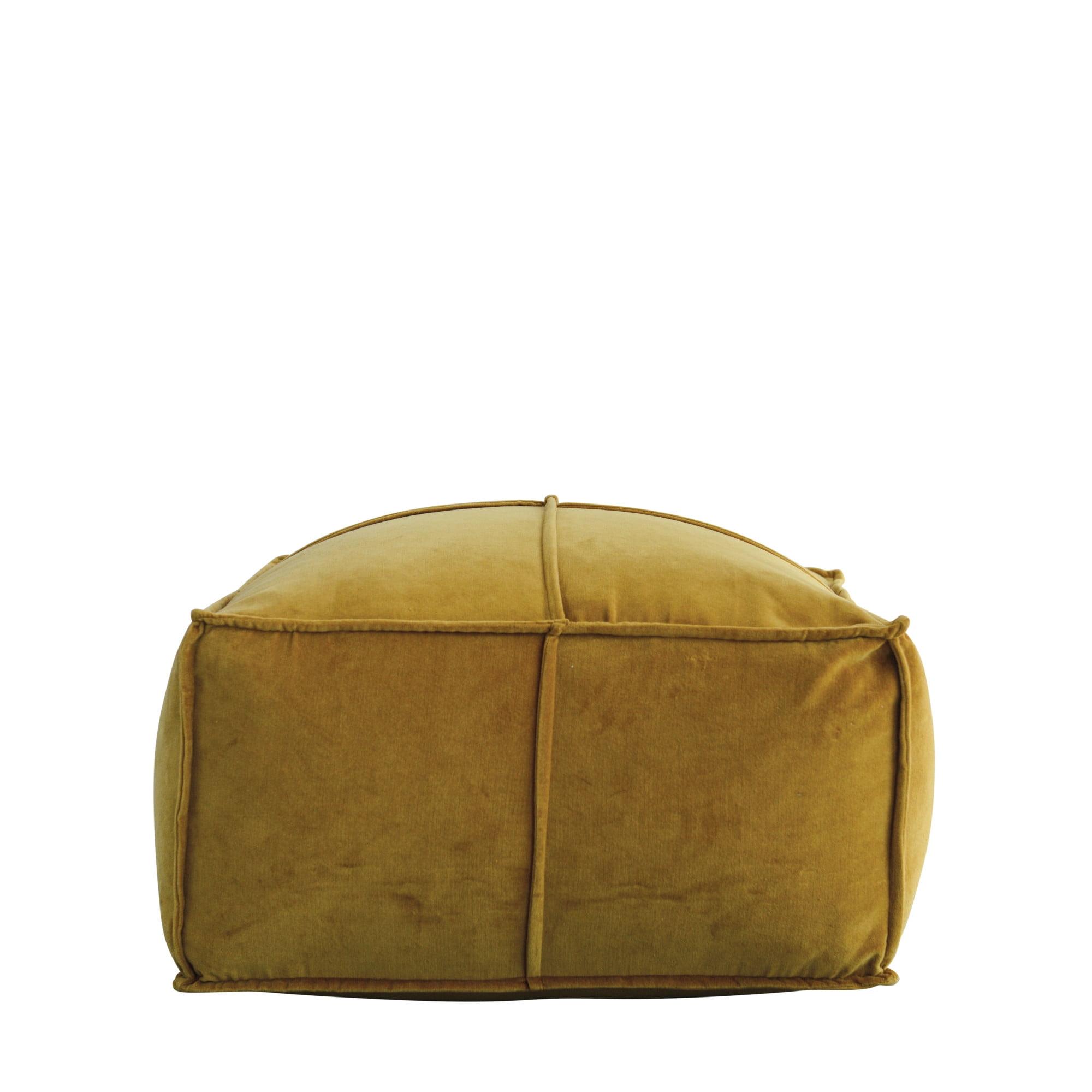 Storied Home Square Cotton Velvet Pouf