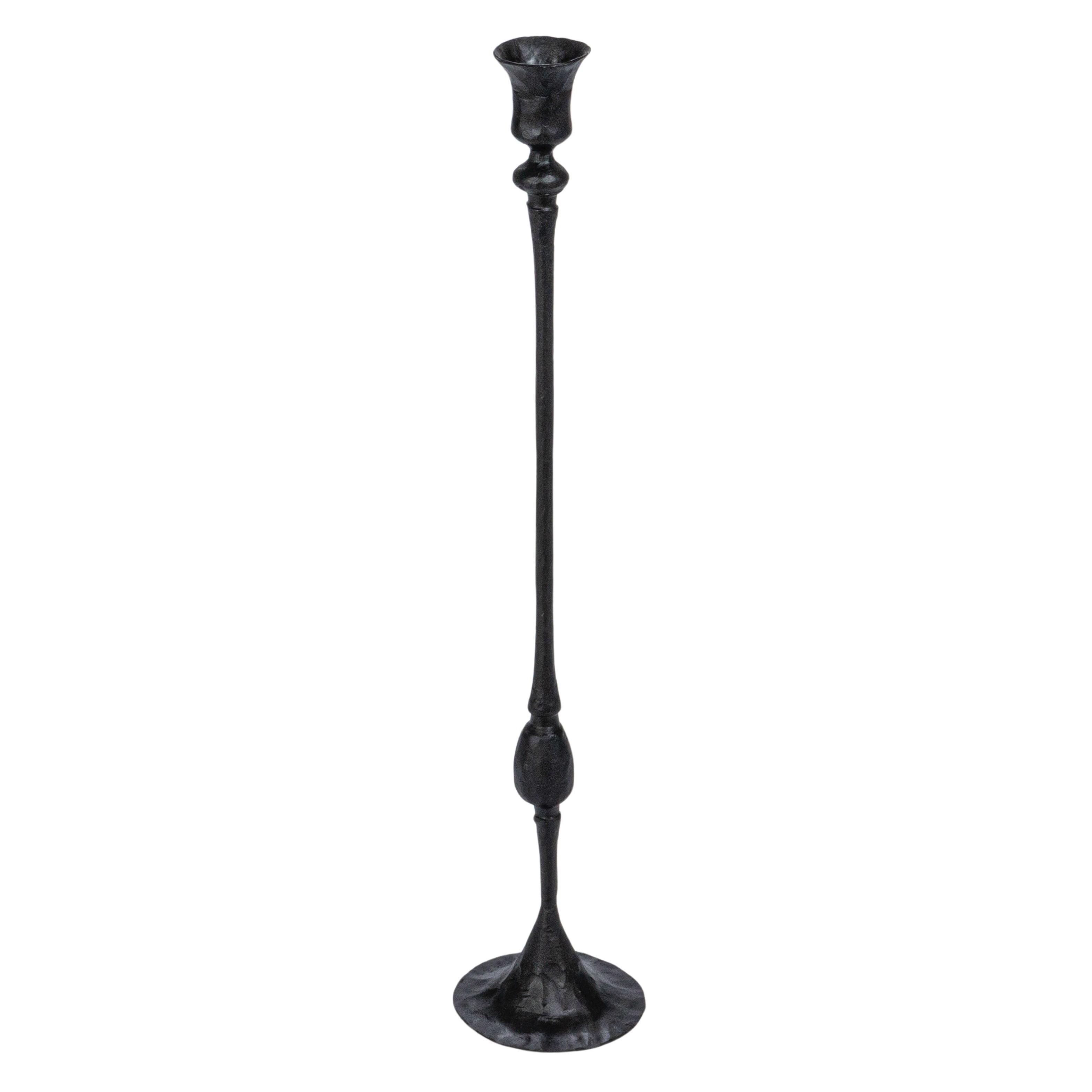 Creative Co-Op Tall Decorative Hand-Forged Metal Taper Holder, Black