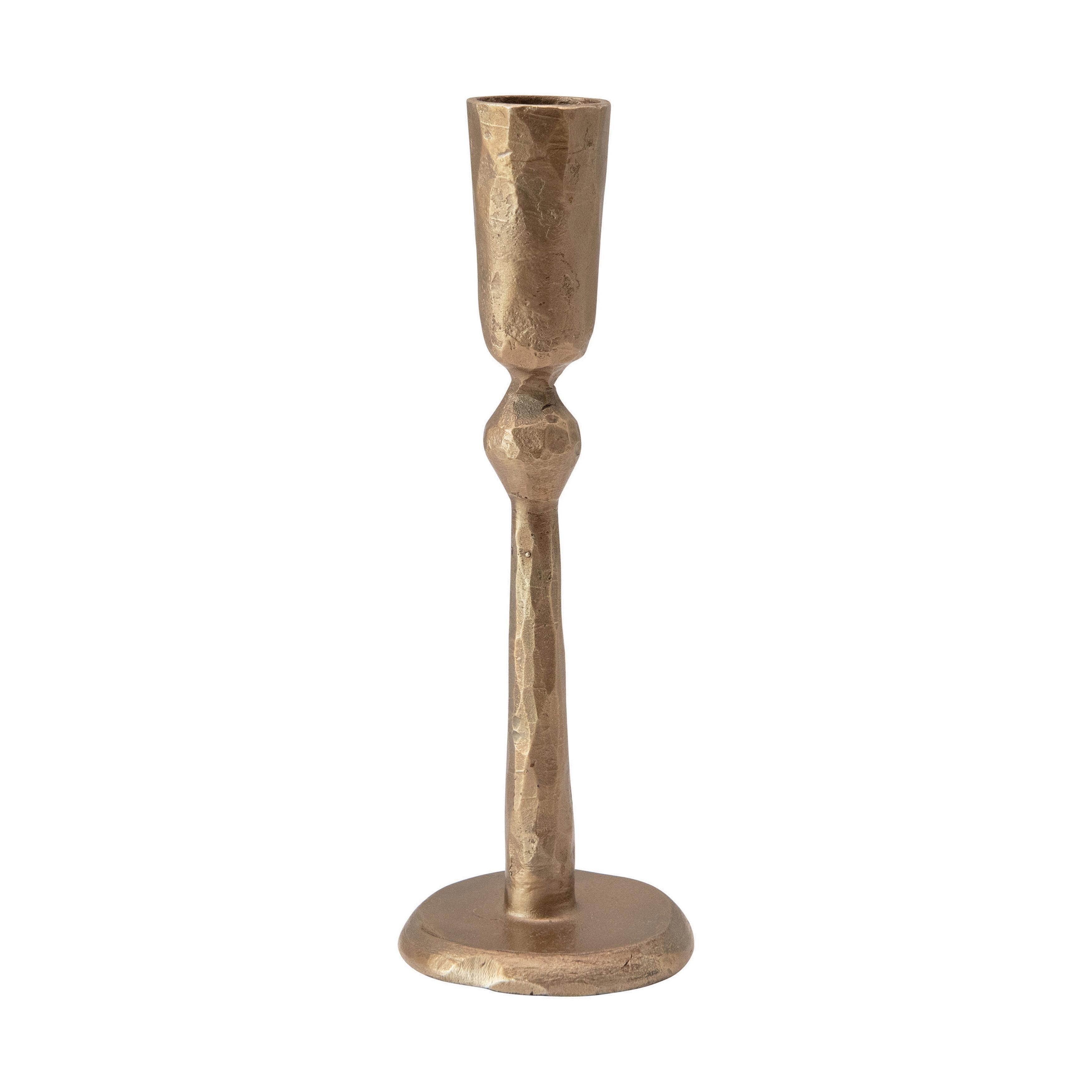 Elegant Hand-Forged Antique Brass Taper Candle Holder