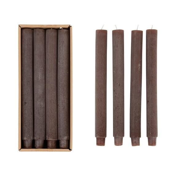 Creative Co-Op Unscented Pleated Taper Candles in Box, Set of 12