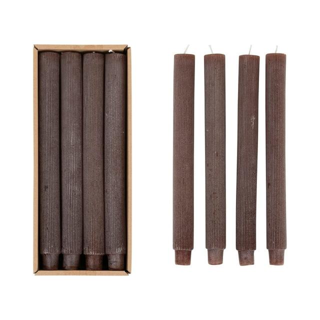 Creative Co-Op Unscented Pleated Taper Candles in Box, Set of 12