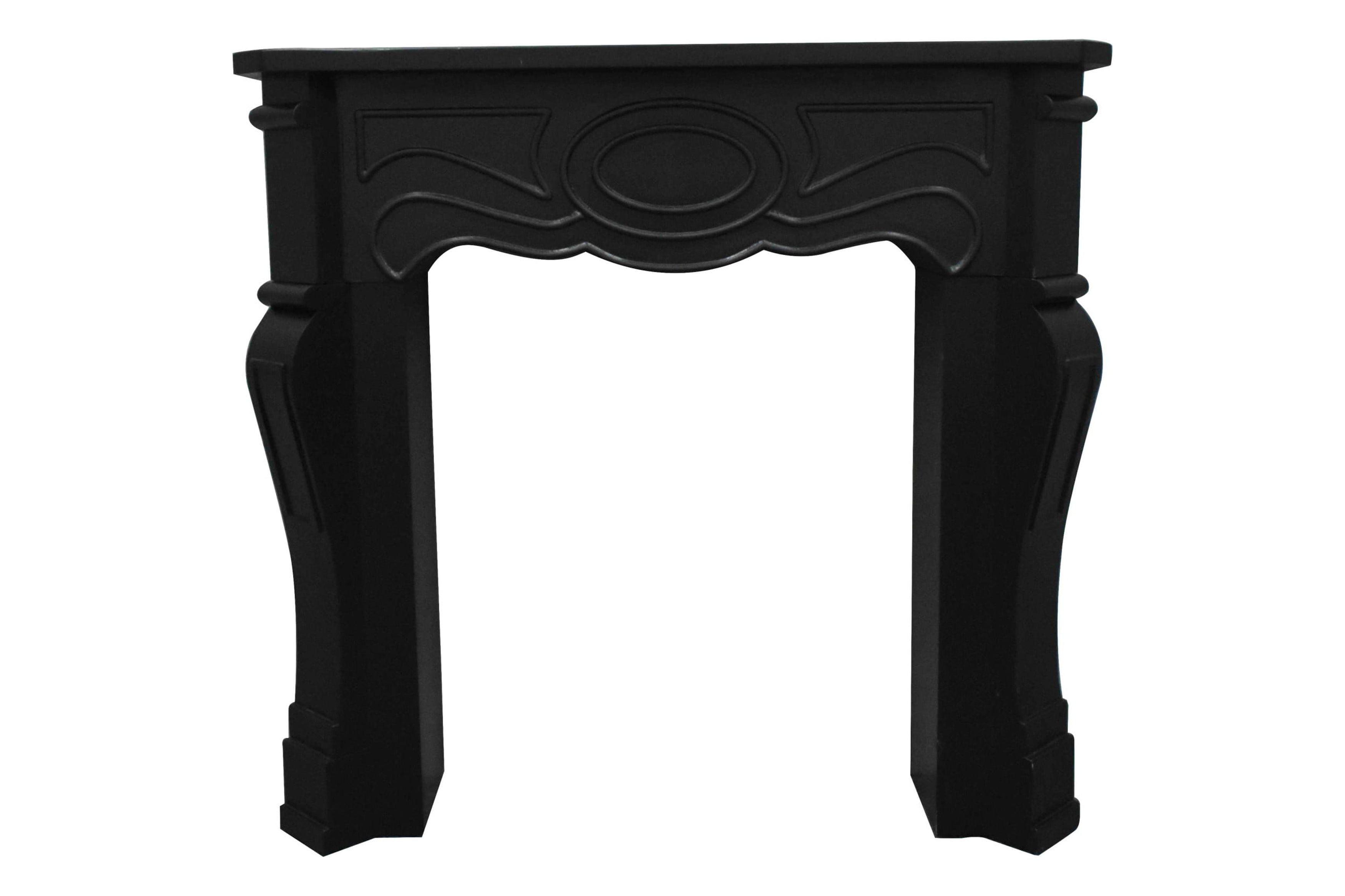 Storied Home Victorian Decorative Fireplace Mantel Black: Wall Mount, Fir Wood & MDF Frame, No Heat Output