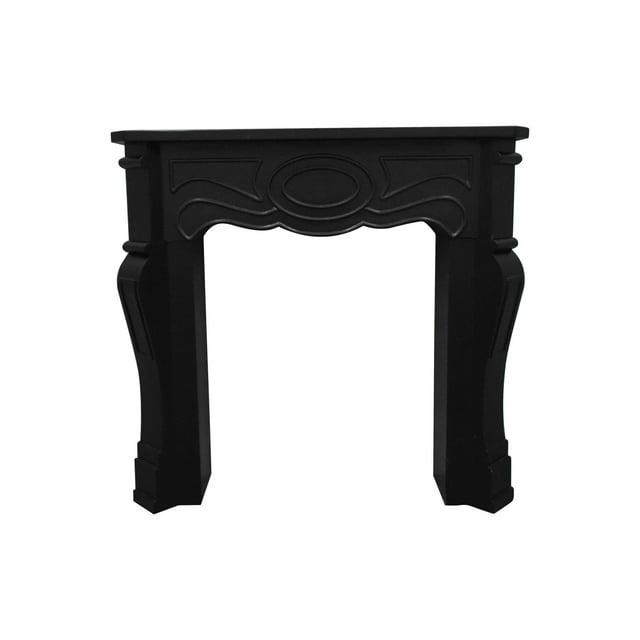Storied Home Victorian Decorative Fireplace Mantel Black: Wall Mount, Fir Wood & MDF Frame, No Heat Output