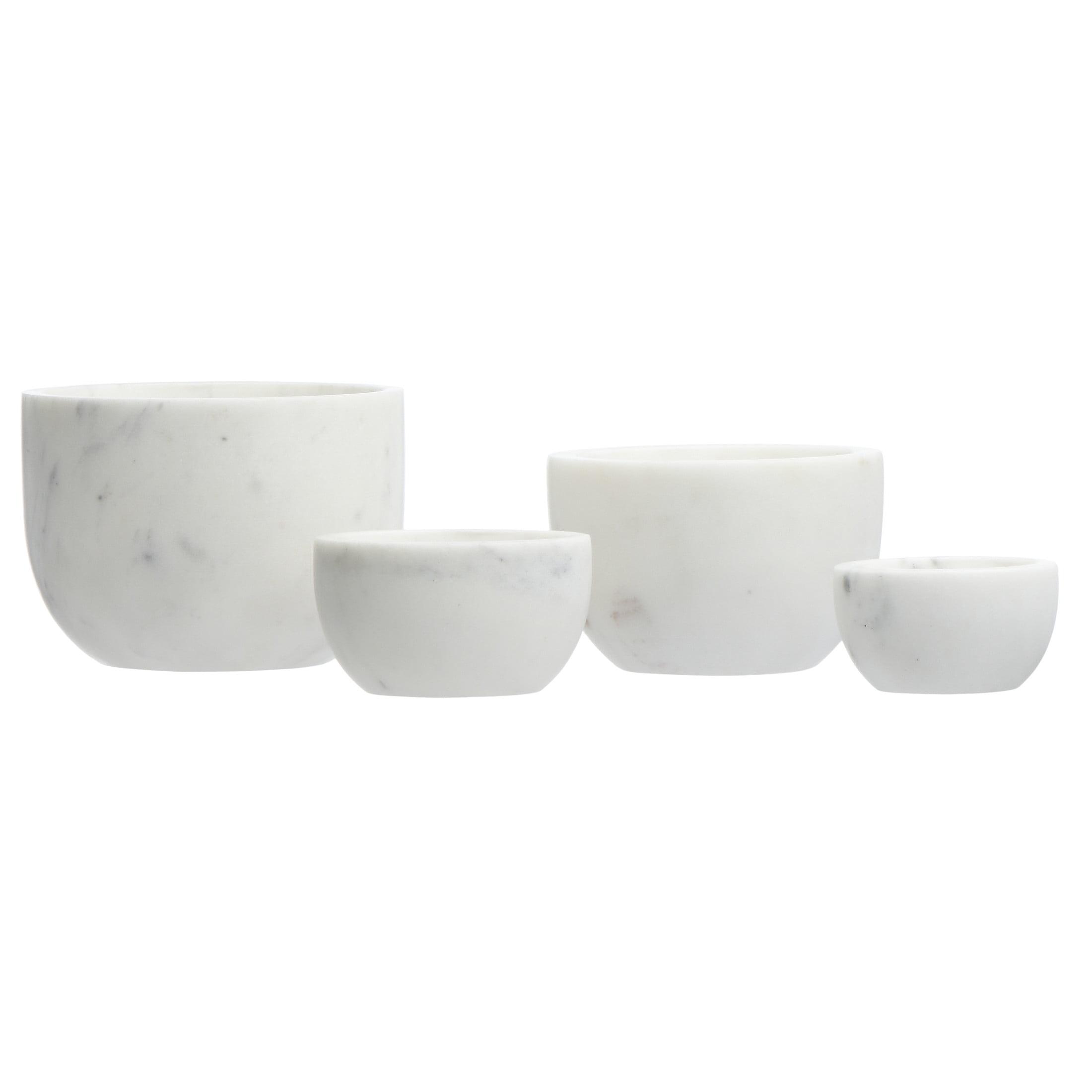 White Marble Stackable All-Purpose Serving Bowls Set of 4