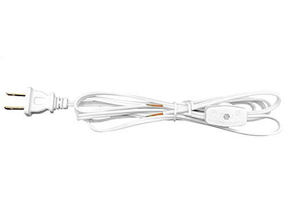 Creative Hobbies 6’ White Lamp Cord with Rotary Switch Replacement Lamp Cord