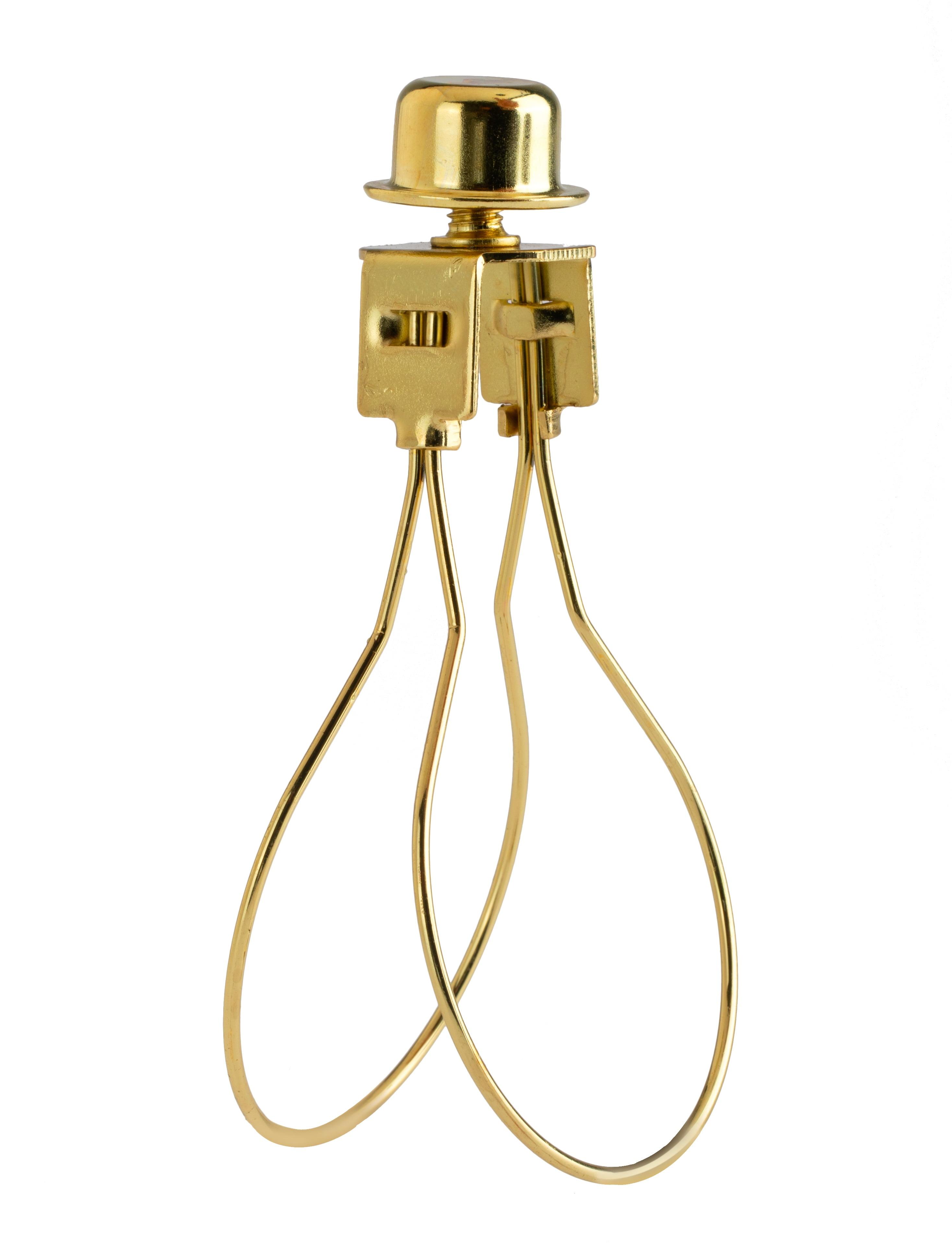 Creative Hobbies Lamp Shade Light Bulb Clip Adapter Clip on with Shade Attaching Finial Top, Gold Color
