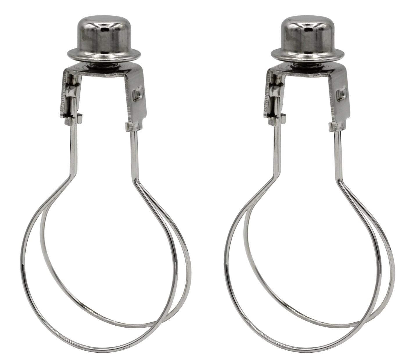 Creative Hobbies® Lamp Shade Light Bulb Clip Adapter - Silver Color (2 Pack)