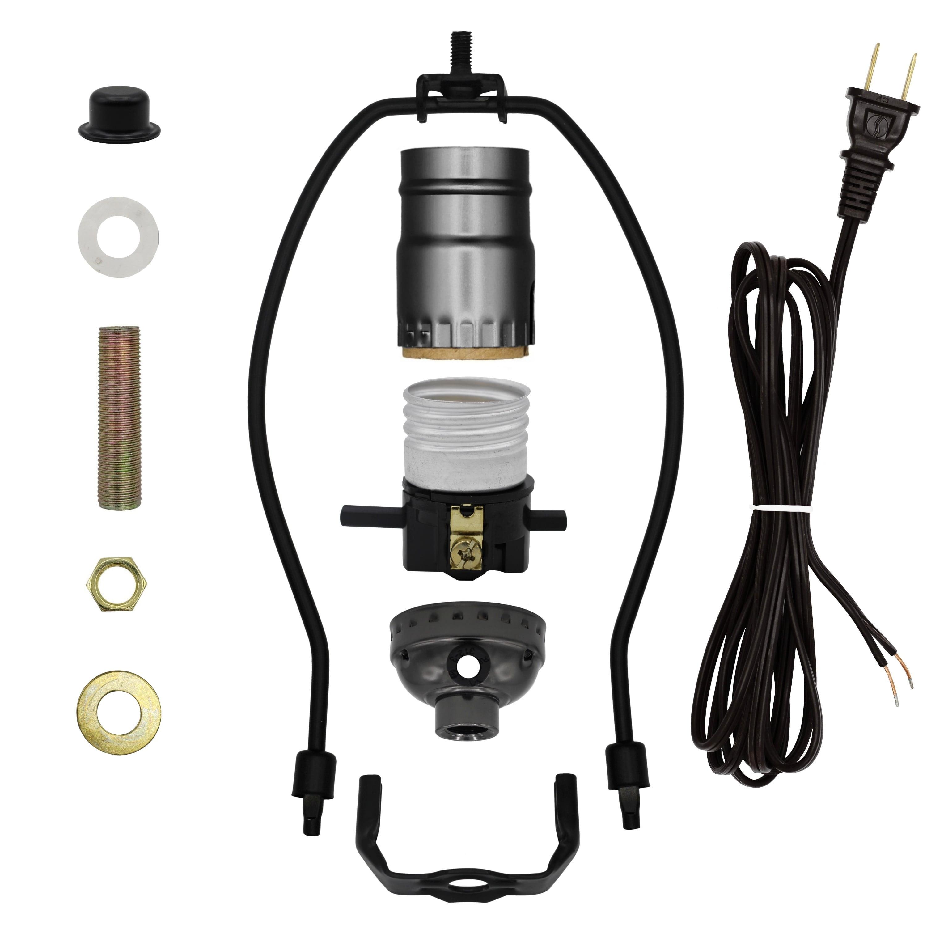 Black Finish DIY Lamp Kit with Cord and Socket