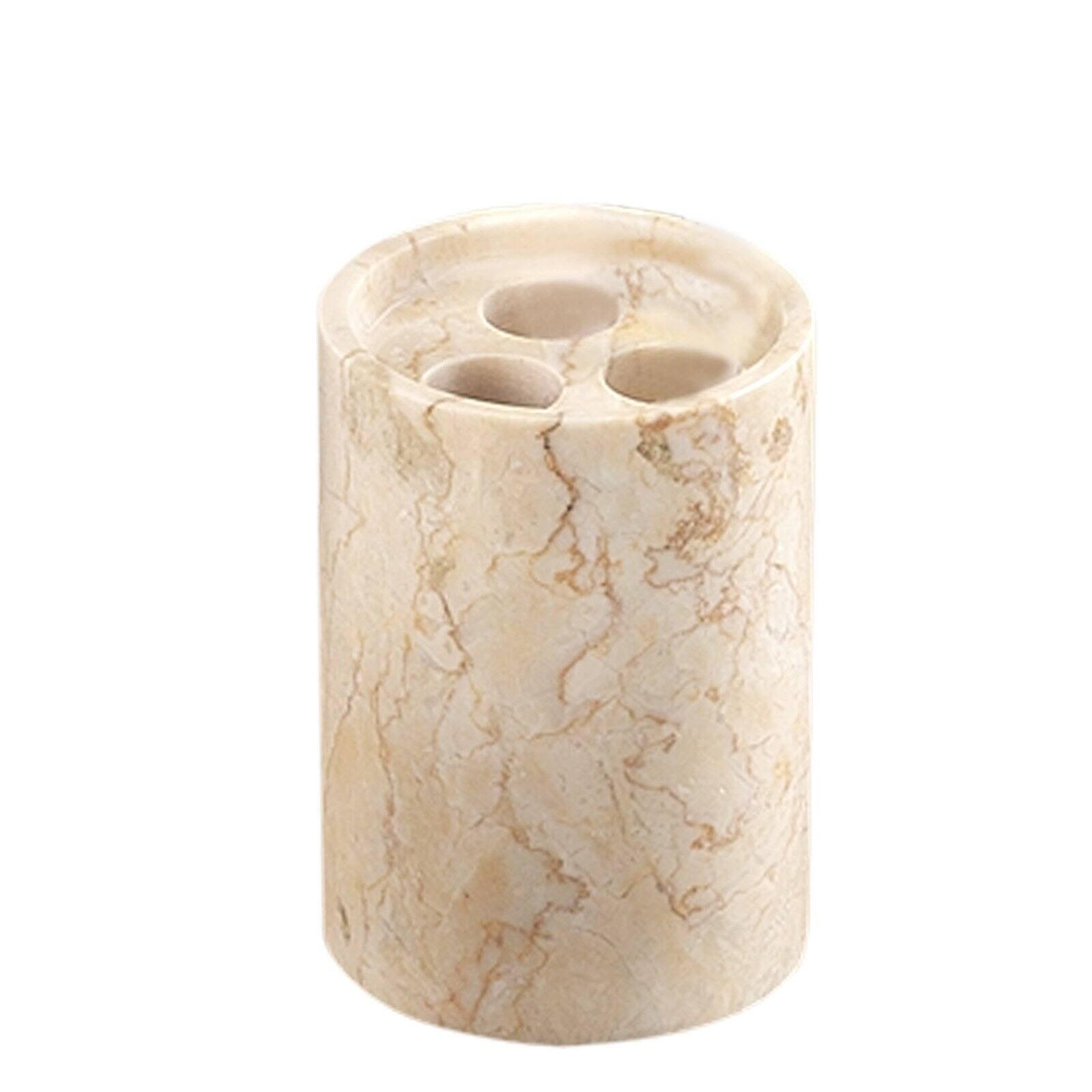 Elegant Champagne Marble Toothbrush Holder with Polished Finish