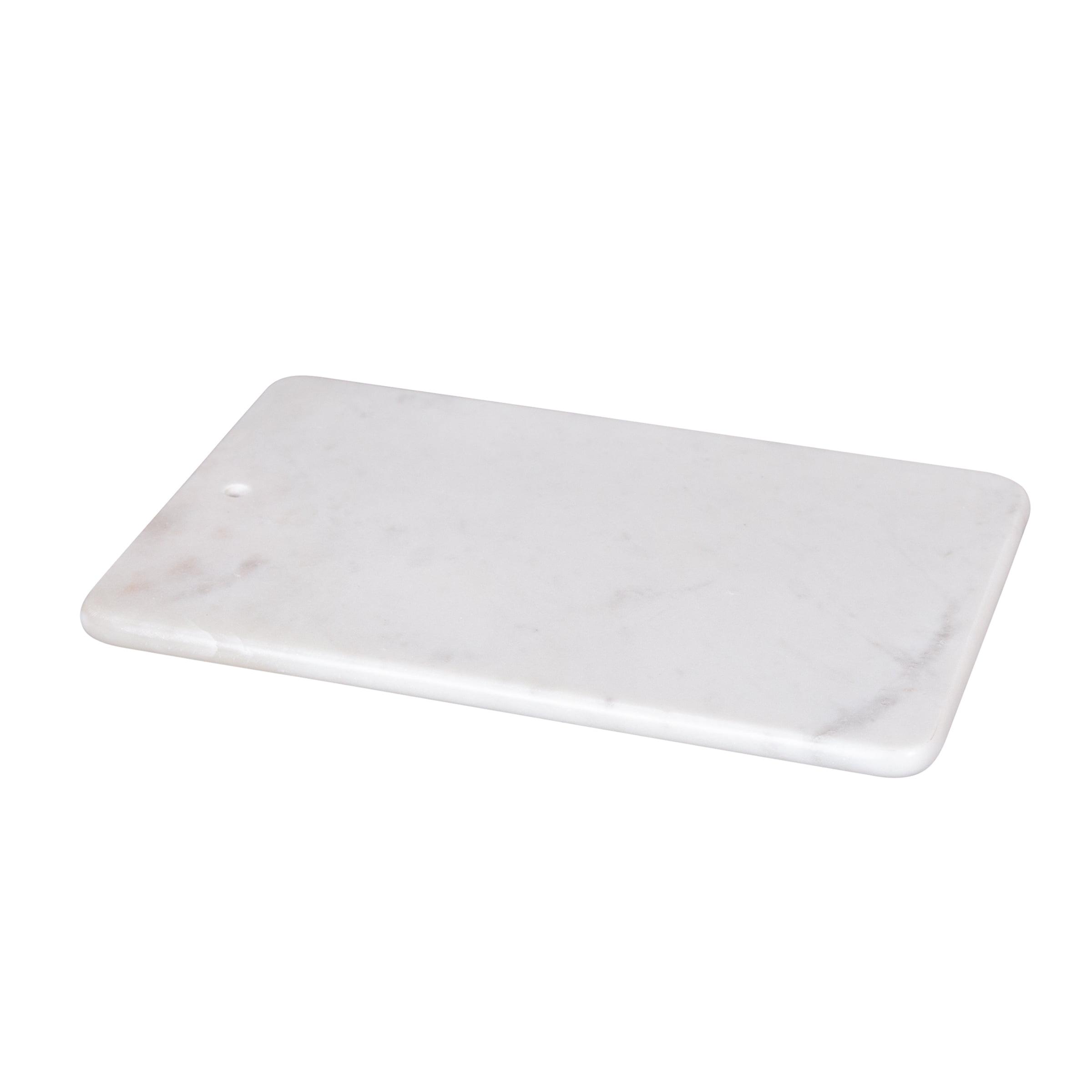 Off-White Polished Marble Rectangular Bread Board 14 x 9 Inches