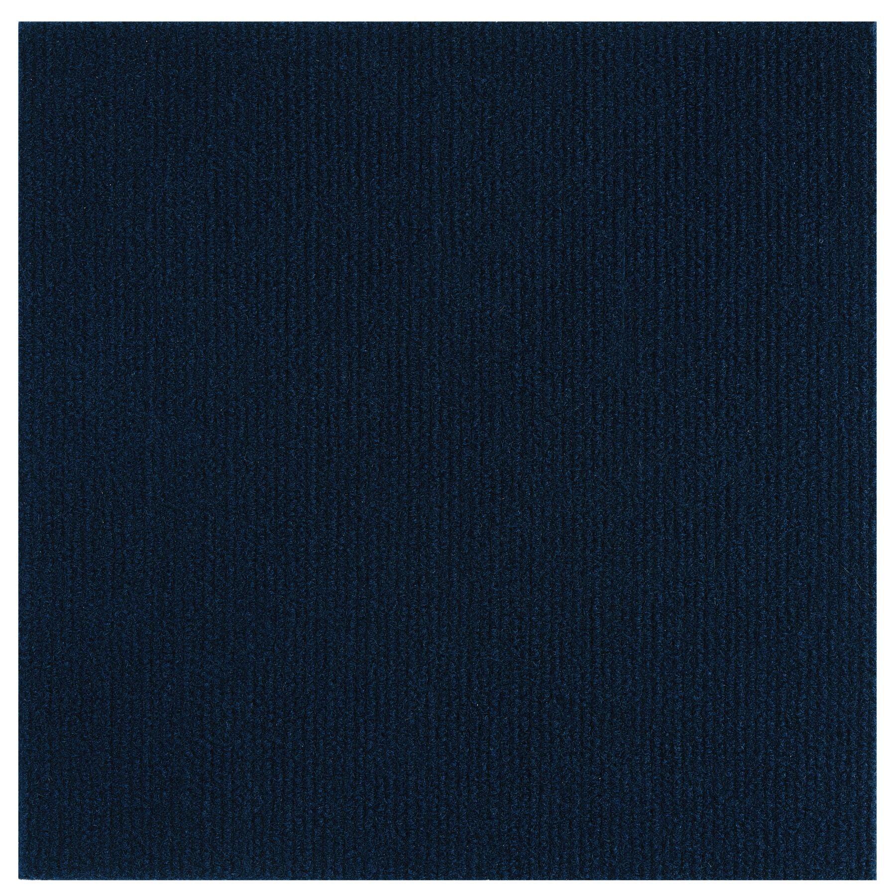 Navy Blue 12'' x 12'' Polypropylene Self-Adhesive Carpet Tiles