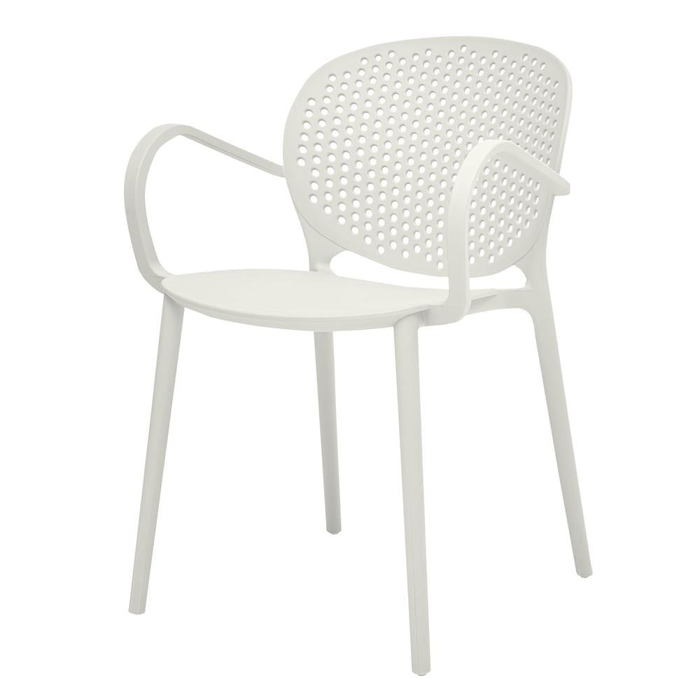 White Polypropylene Midcentury Side Chair Set of 4