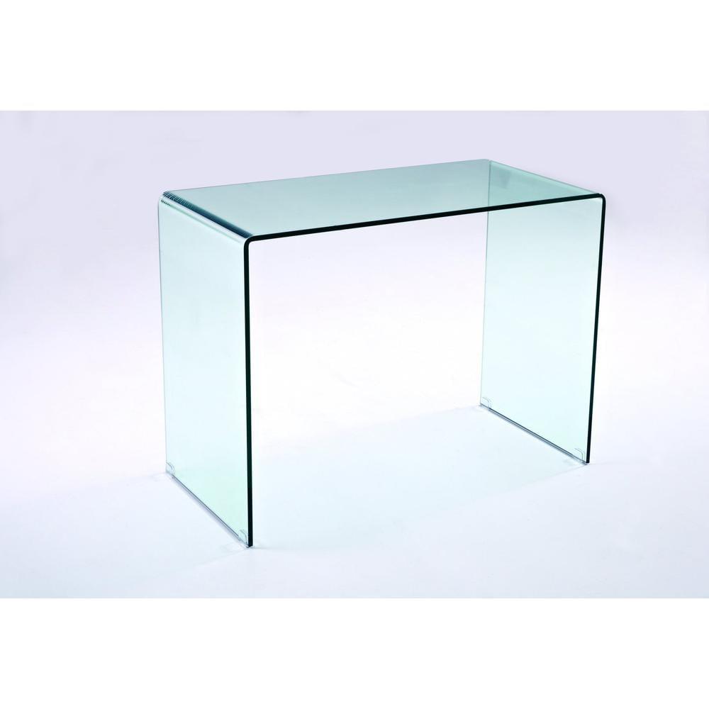 Creative Images International Tempered Bent Glass Computer Desk