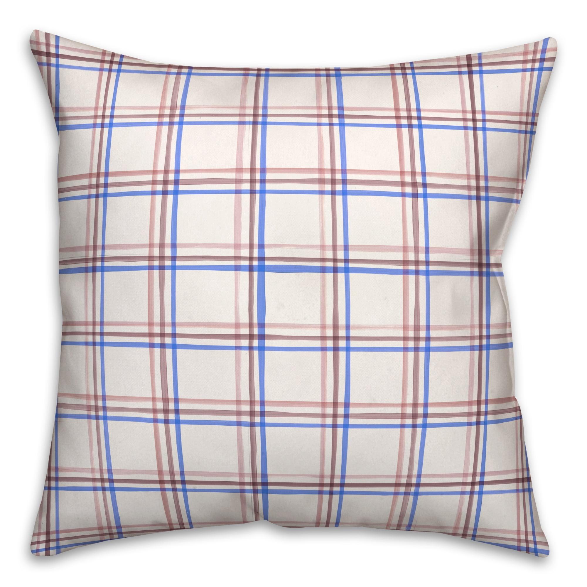 Plaid Indoor/Outdoor Reversible Throw Pillow