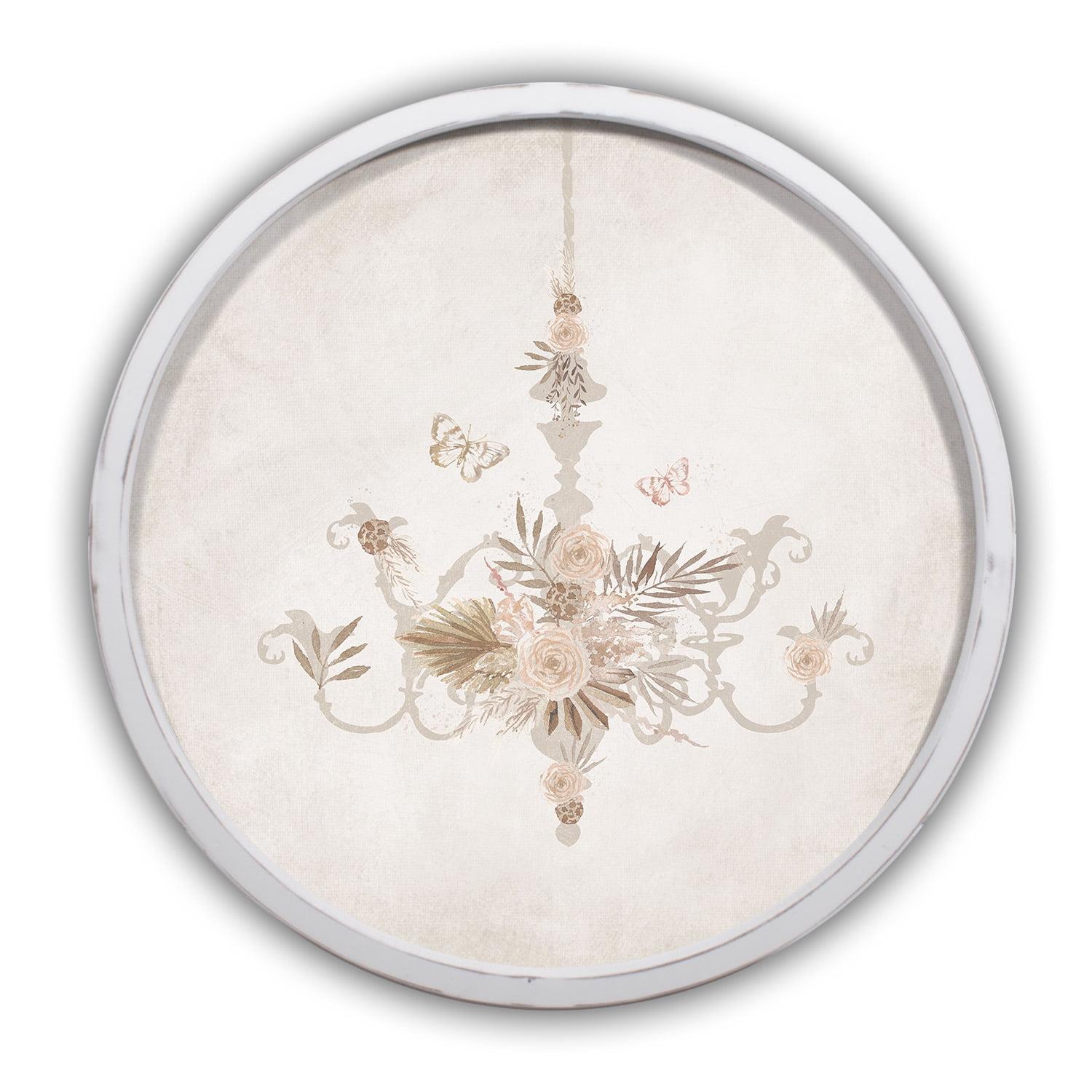 Creative Products Boho Chandelier 20 x 20 Round White Framed Print