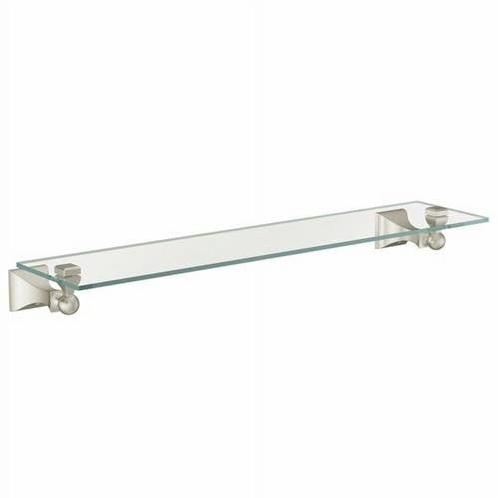 Retreat 22" Brushed Nickel Modern Glass Vanity Shelf