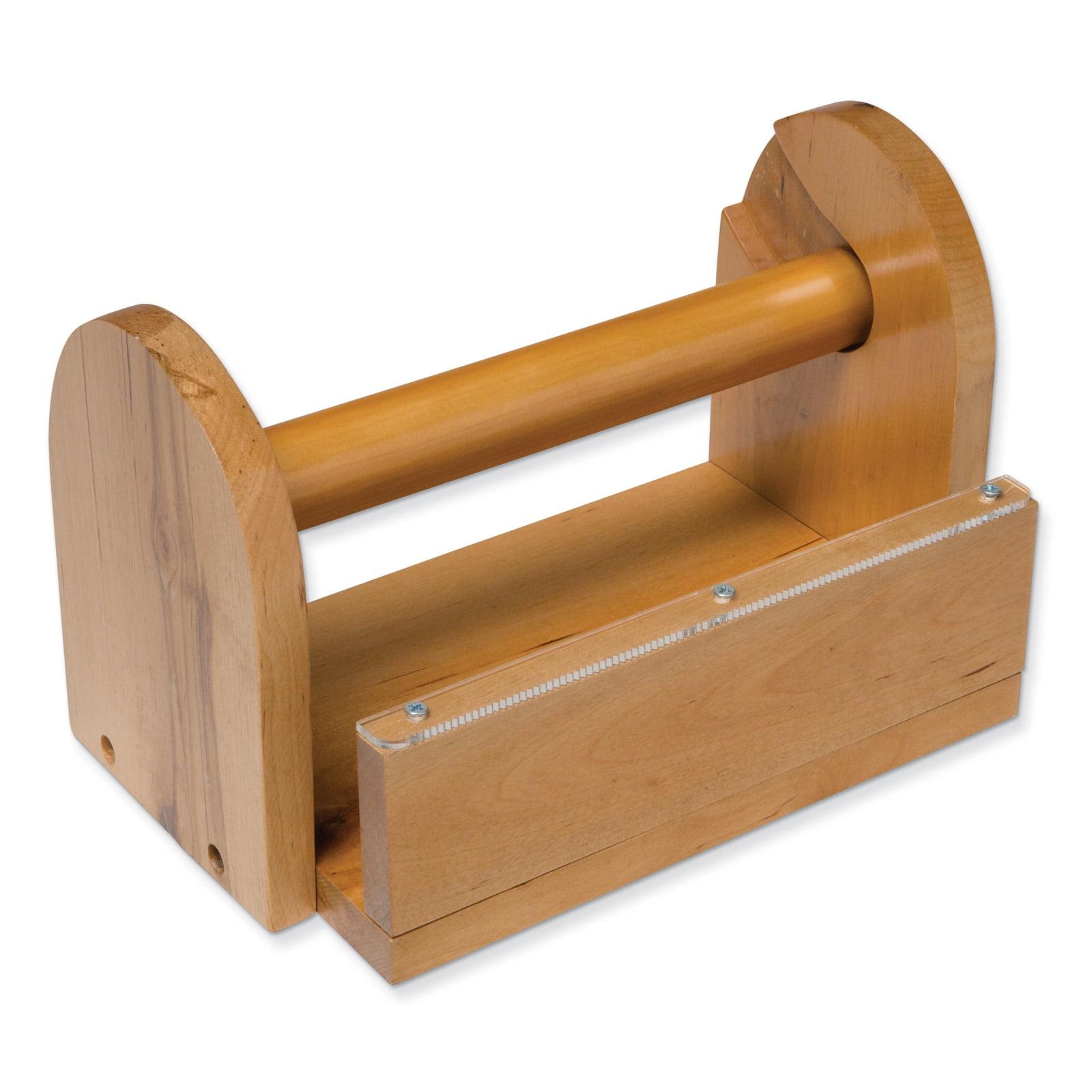 Natural Wood 8-Roll Masking Tape Holder with Acrylic Edge