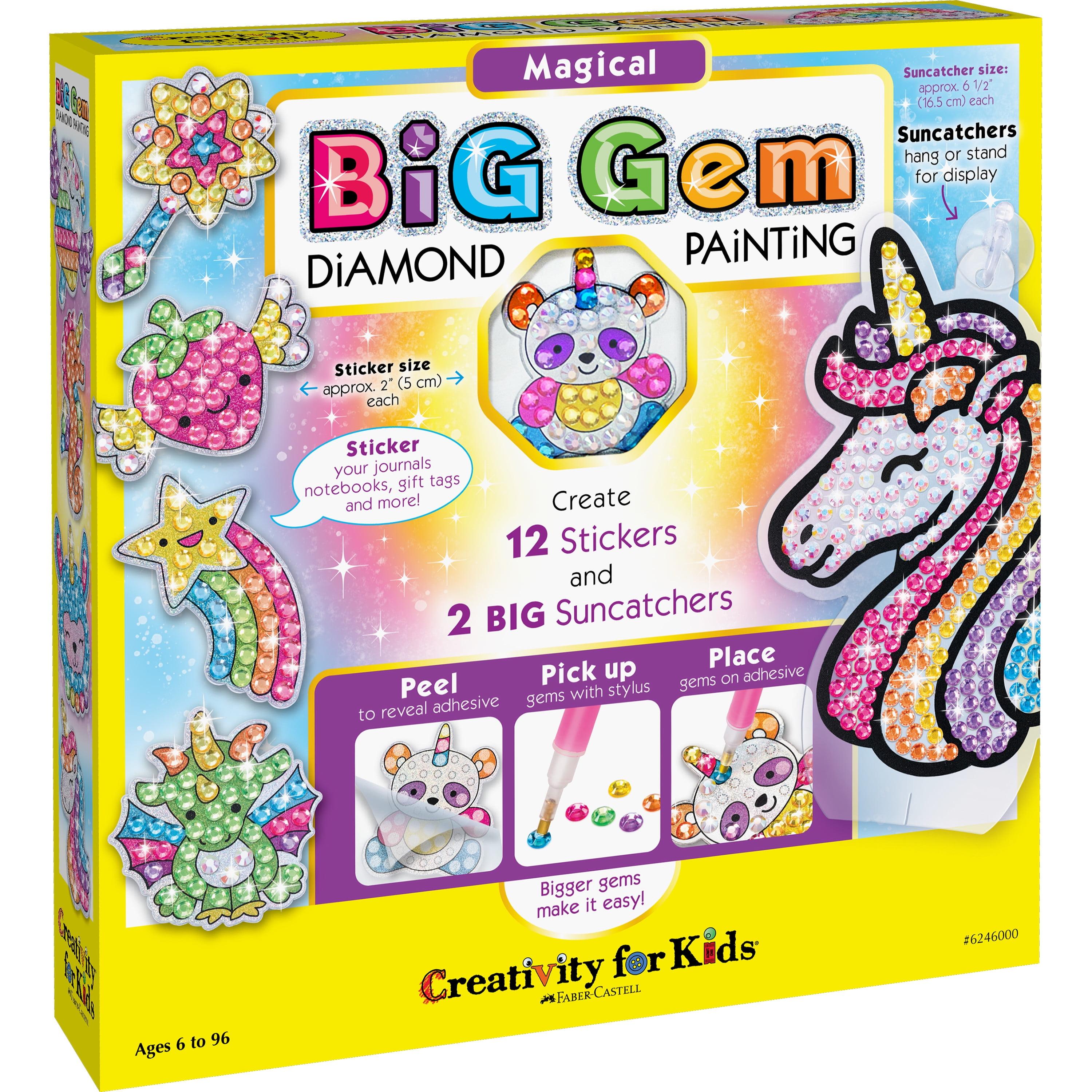 Magical Big Gem Diamond Painting Kit with Unicorn and Rainbow Stickers