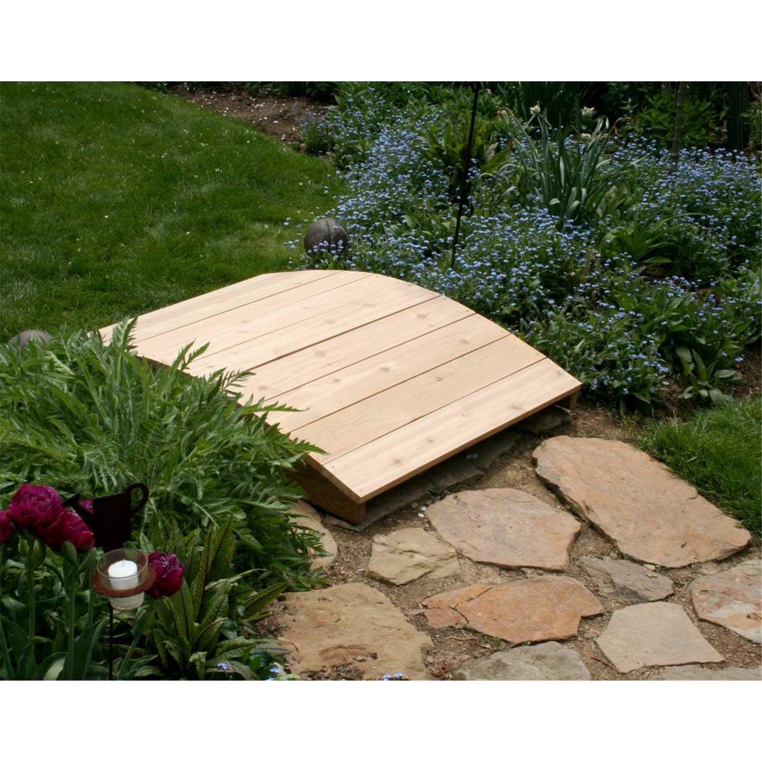 3-Foot Natural Cedar Garden Bridge with Zinc Plated Steel Hardware