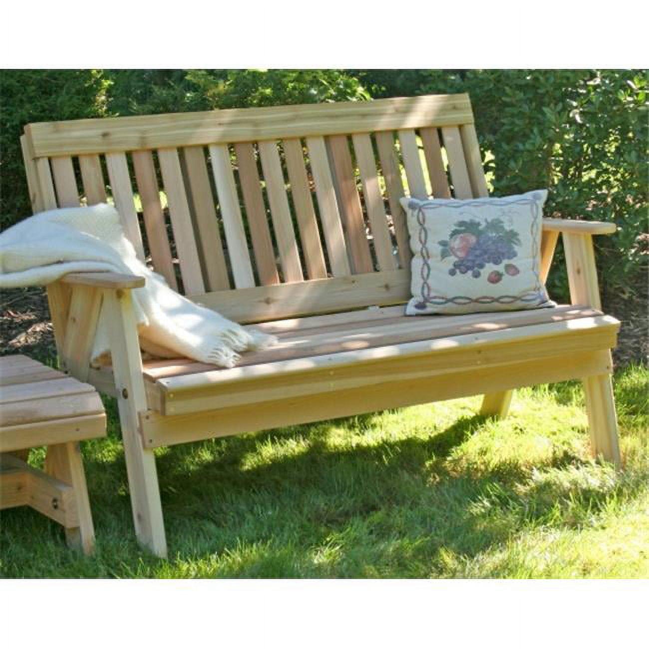 Creek Vine Designs WF4EGBCVD 4 ft. Cedar Countryside Garden Bench