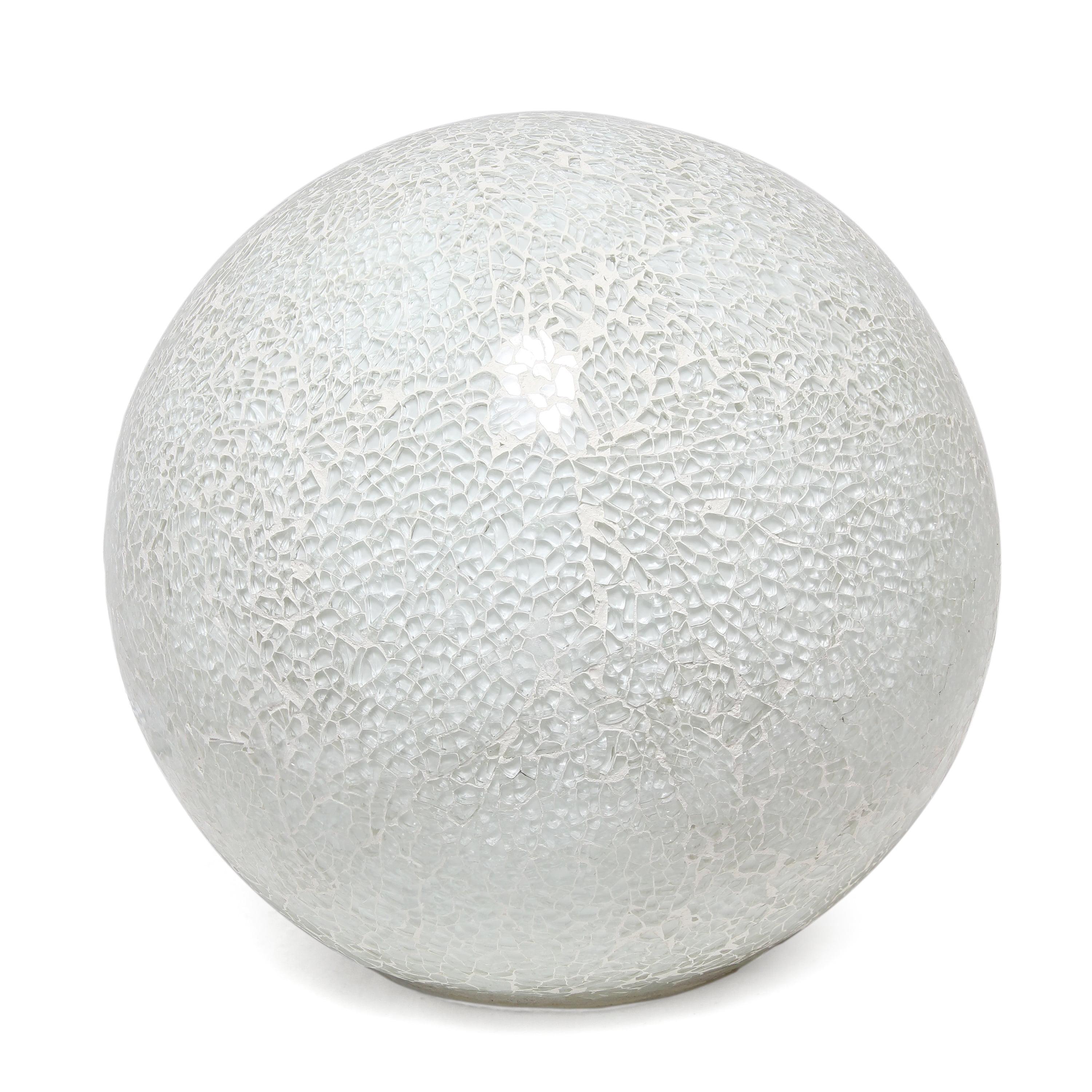Creekwood Home 8" Crystal Mosaic Patchwork Dome Table Lamp White