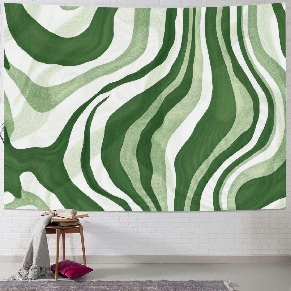 ONETECH Sage Green Tapestry Wall Hanging College Dorm Bedroom Living Room Decor Aesthetics Abstract Swirl Art Poster