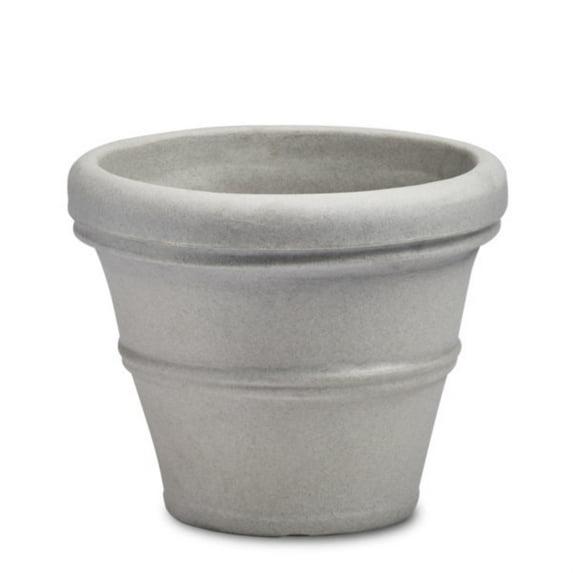 Crescent Garden Brunello Classic Rolled-Rim Plant Pot, Weathered Concrete, 20in