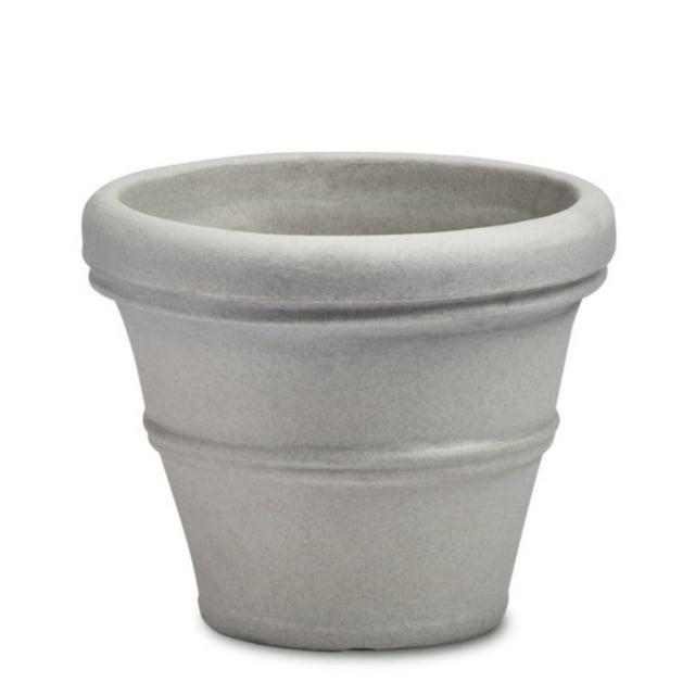 Crescent Garden Brunello Classic Rolled-Rim Plant Pot, Weathered Concrete, 20in
